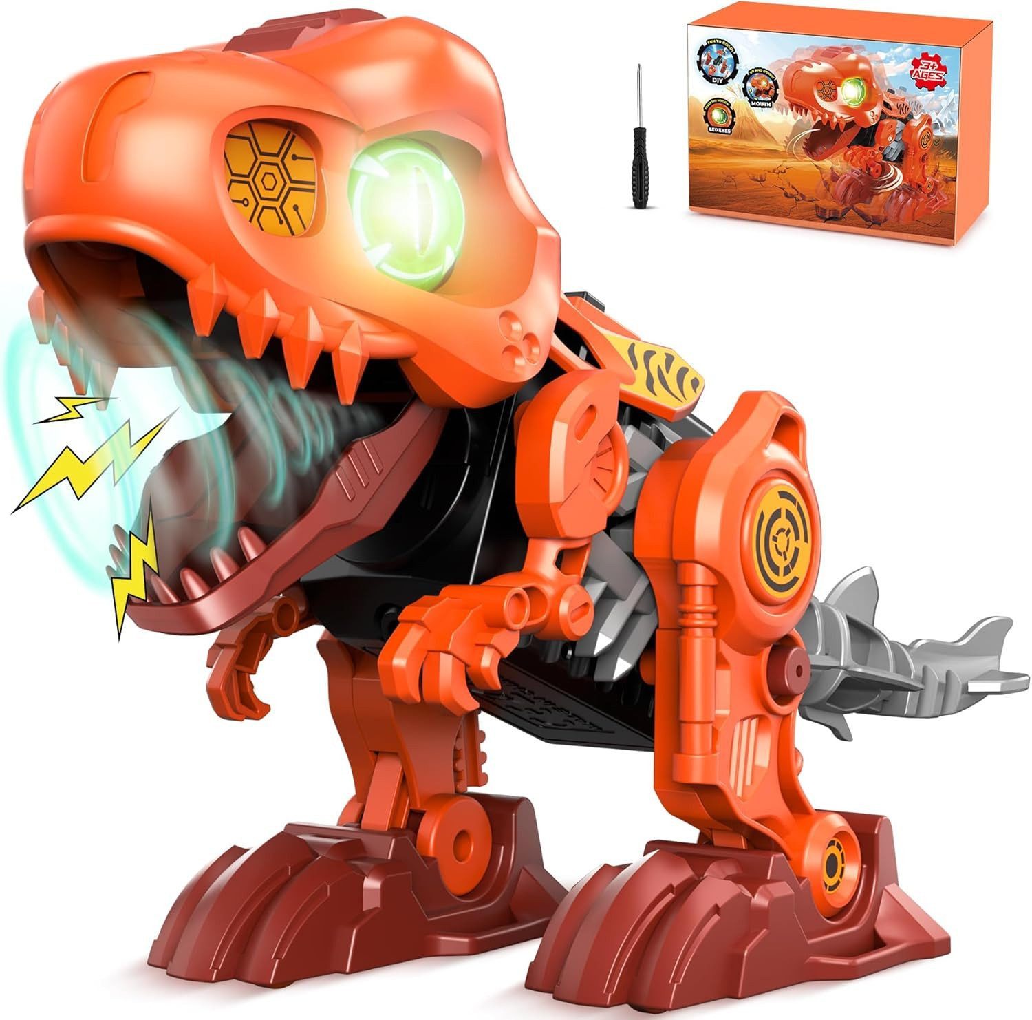 Ophy Spielfigur Großes Take-apart Dinosaurier-Spielzeug – elektrische Montage, (1-tlg., DIY Dino-Figur mit Schraubendreher), Geschenk für Kinder ab 3–12 Jahren
