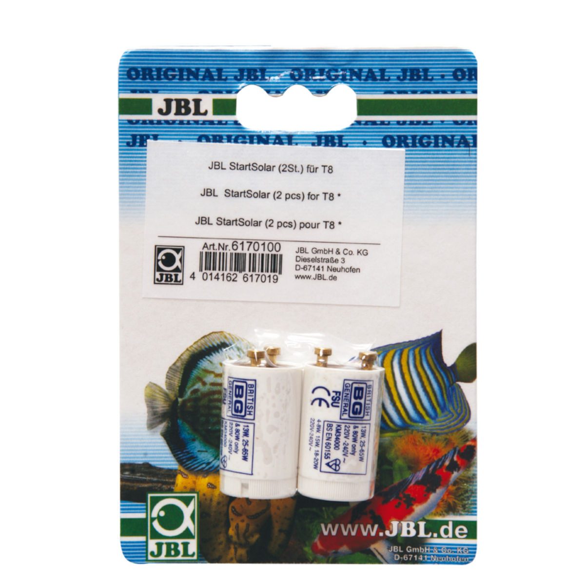 JBL GmbH & Co. KG Aquarium-Beleuchtungssteuerung StartSolar, 2 Starter für T8 Leuchtstoffröhren