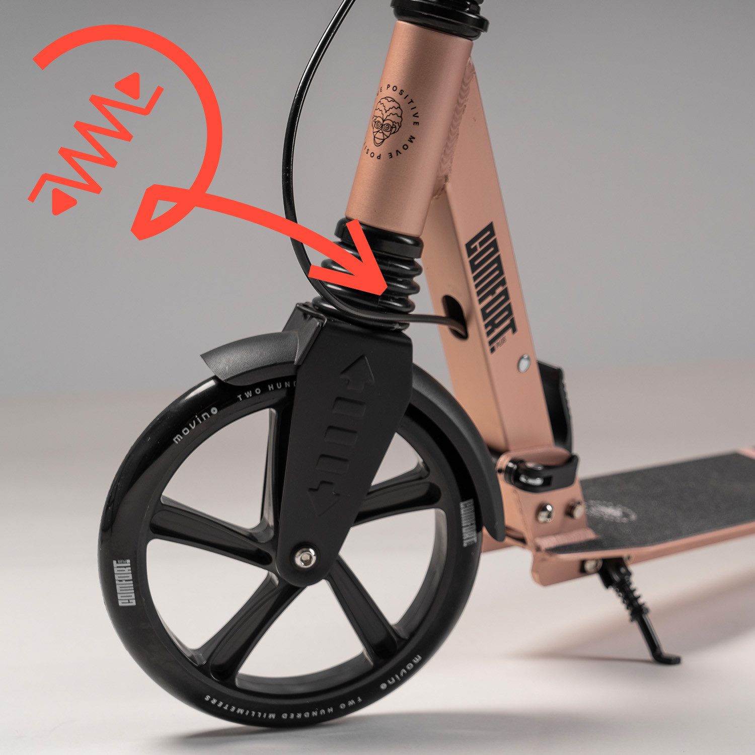 Movino Cityroller MOVINO COMFORT+ Stoßdämpfer Handbremse Tragegurt