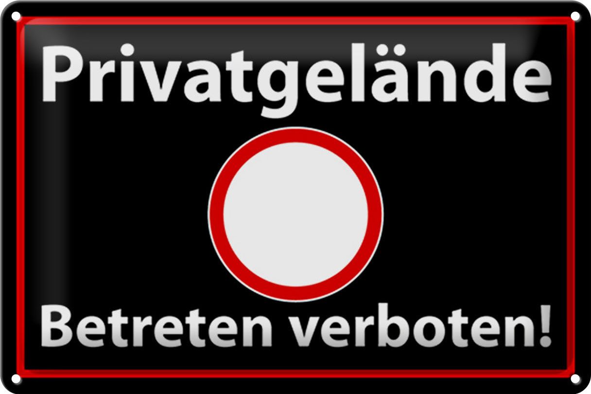Hebold Metallschild Schild Blech 30x20cm - Made in Germany - Hinweis Privatgelände betrete