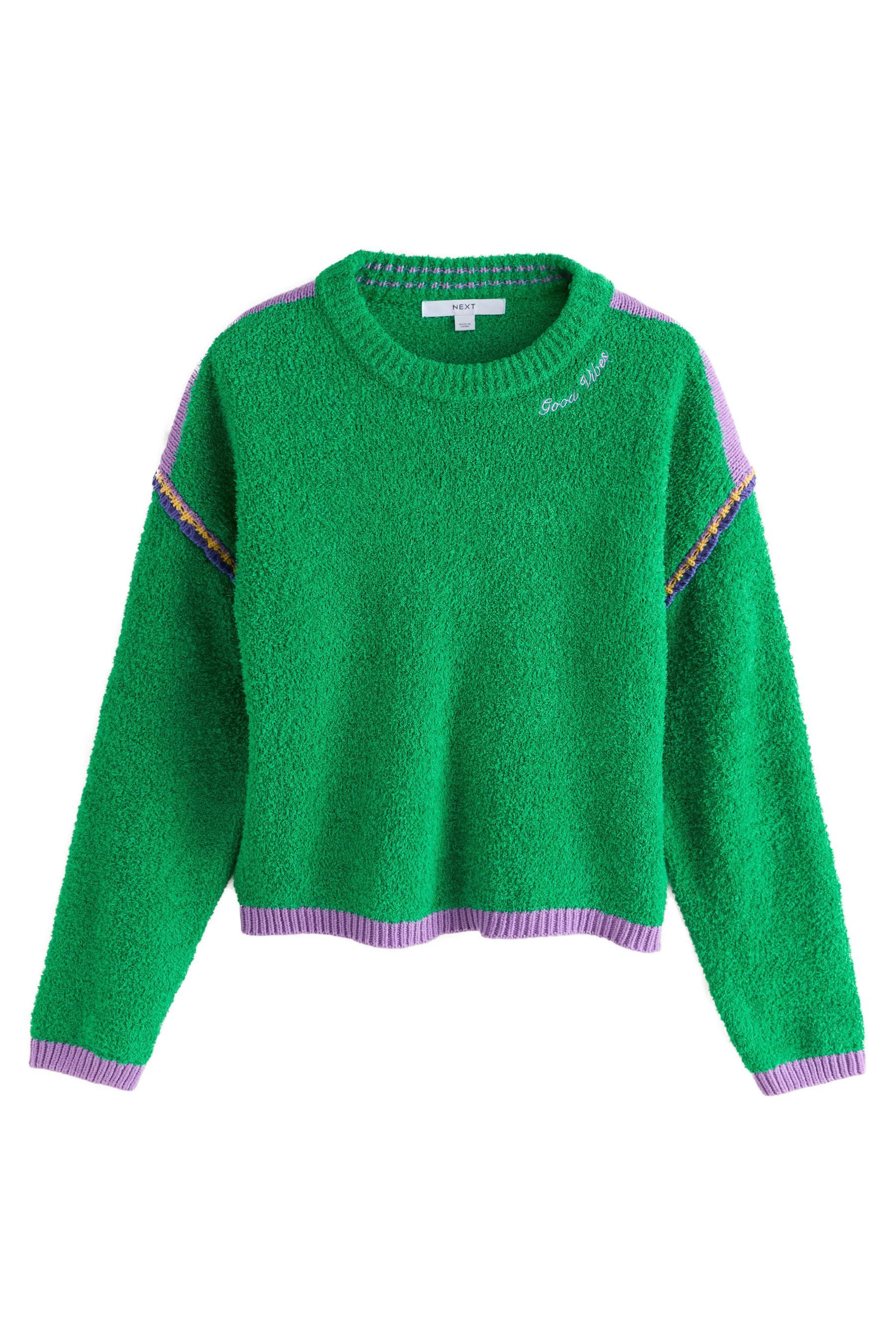 Rundhalspullover Frottee-Pullover mit hohem Baumwollanteil