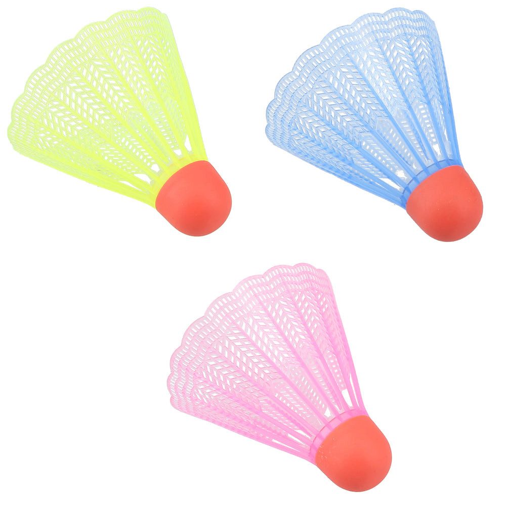 Nils Badmintonball Federbälle Kunststoffbälle Trainingsbälle (Spar-Set, 3-St., Ø 66 mm robust), Nylonkorb, Gummikopf, 3er-Set, indoor & outdoor