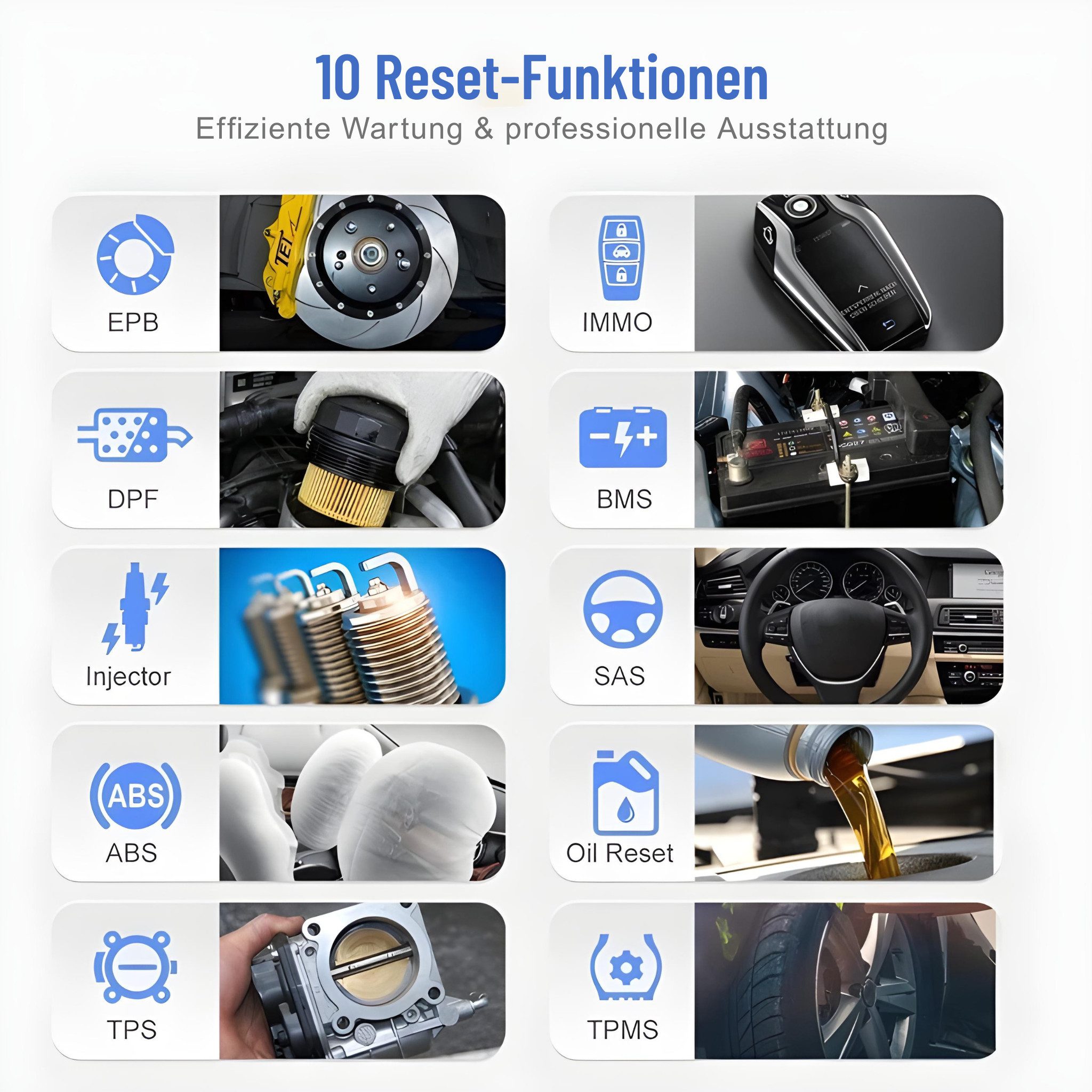 Ancel Kfz-Diagnosegerät Bluetooth Diagnosegerät Android 10 OBD2 Scanner für KFZ & DPF Reset, Komplett-Set, Komplettset, Vollsystem-Diagnose, DPF-Reset