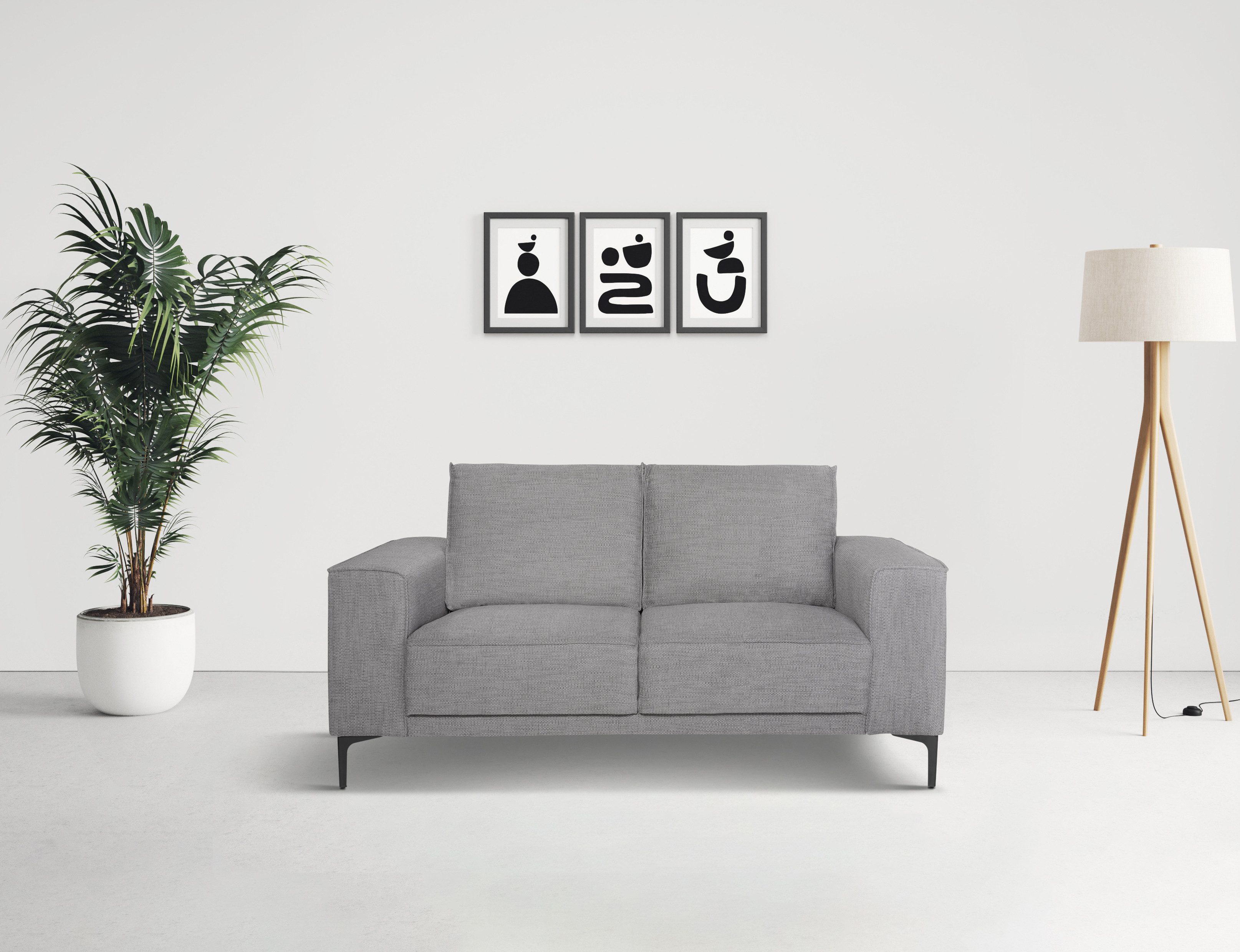 Places of Style 2-Sitzer "Kompaktsofa Oland, Struktur, Flachgewebe, Luxus-M günstig online kaufen