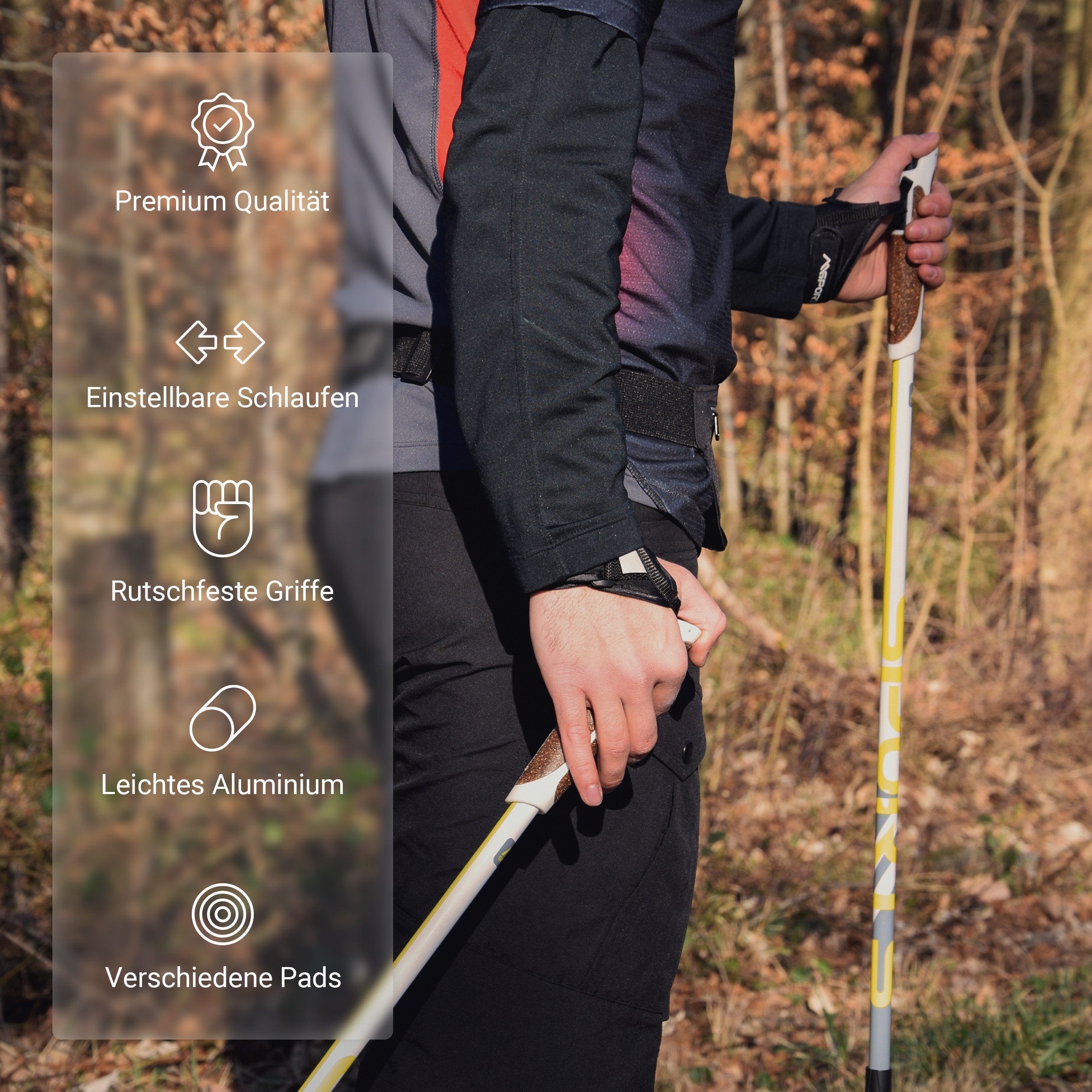 MSports® Nordic-Walking-Stöcke MSPORTS Nordic Walking Stöcke Premium - Superleicht -