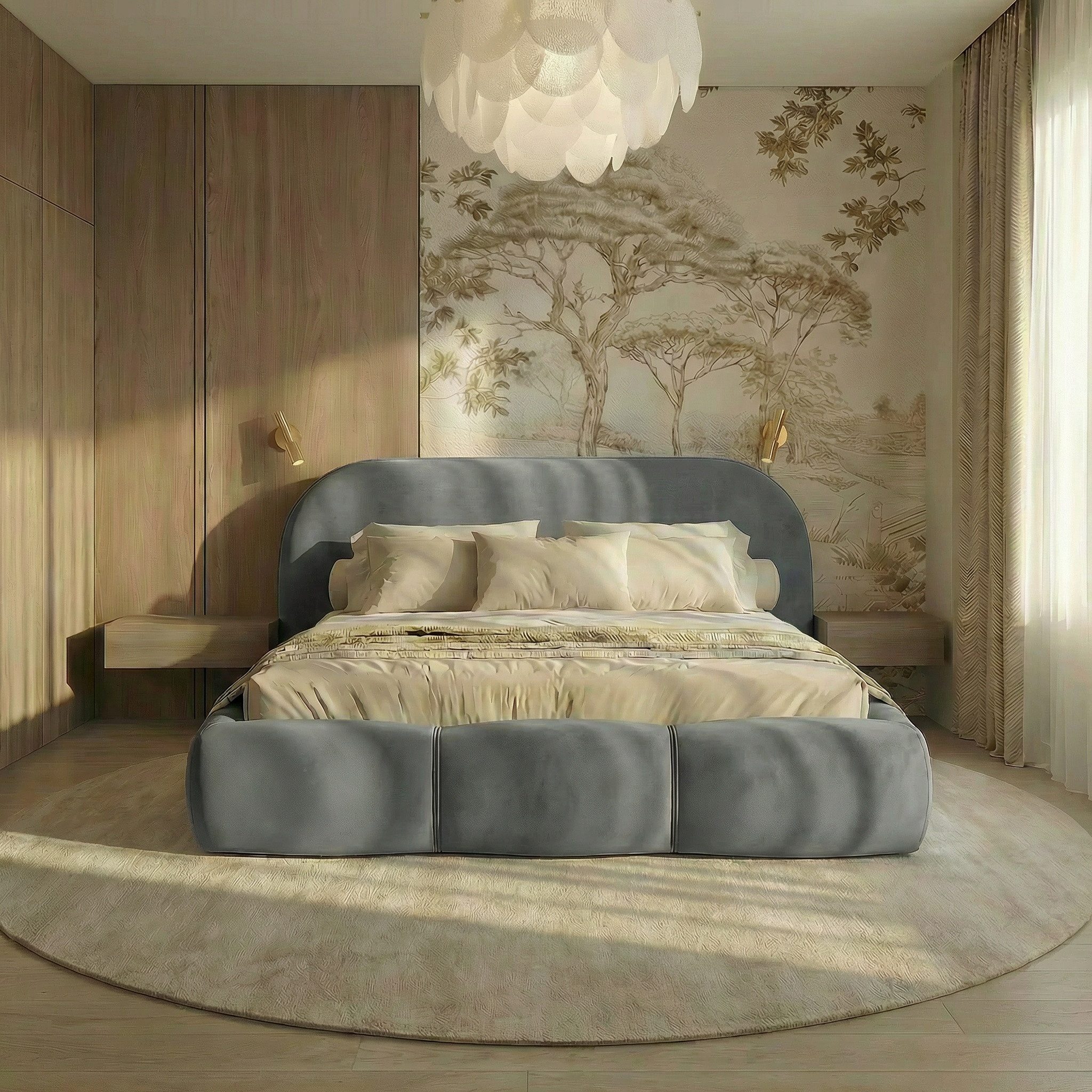 thematys Polsterbett mit Bettkasten, CLOUD 140x200 160x200 180x200 200x200cm (Kopfteil im Oversize-Look und Stauraum – weich, modern und pflegeleicht)