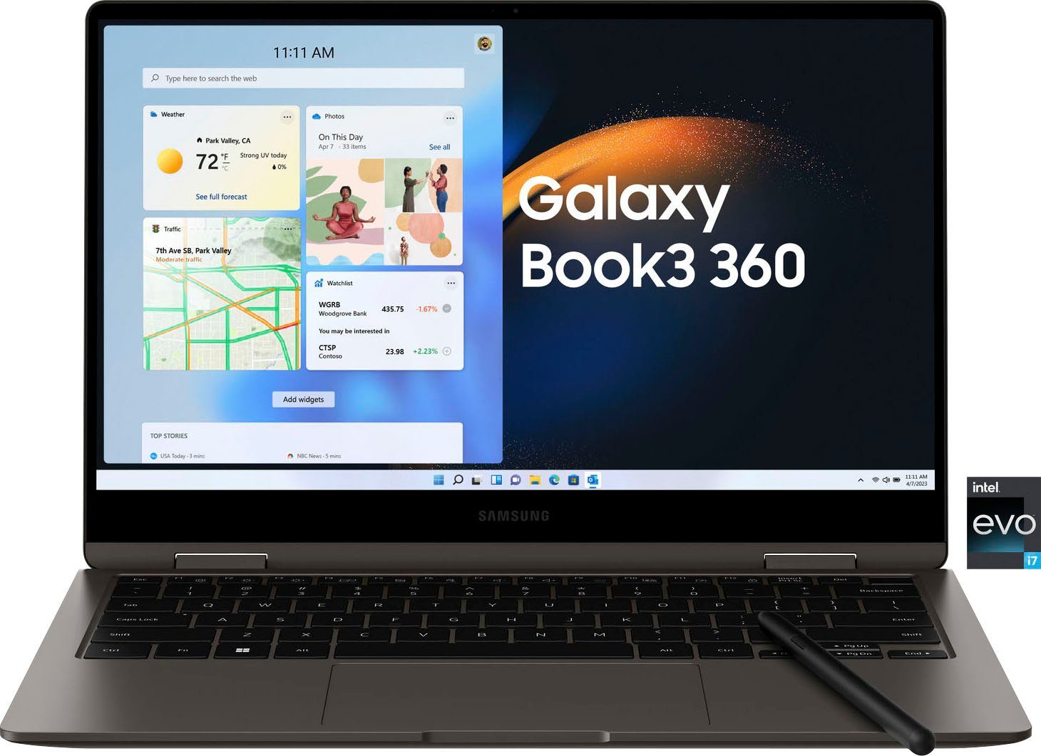 Samsung Galaxy Book3 360 Convertible Notebook (33,78 cm/13,3 Zoll, Intel Core i7 1360P, Iris Xe Graphics, 16 GB, 512 GB SSD)