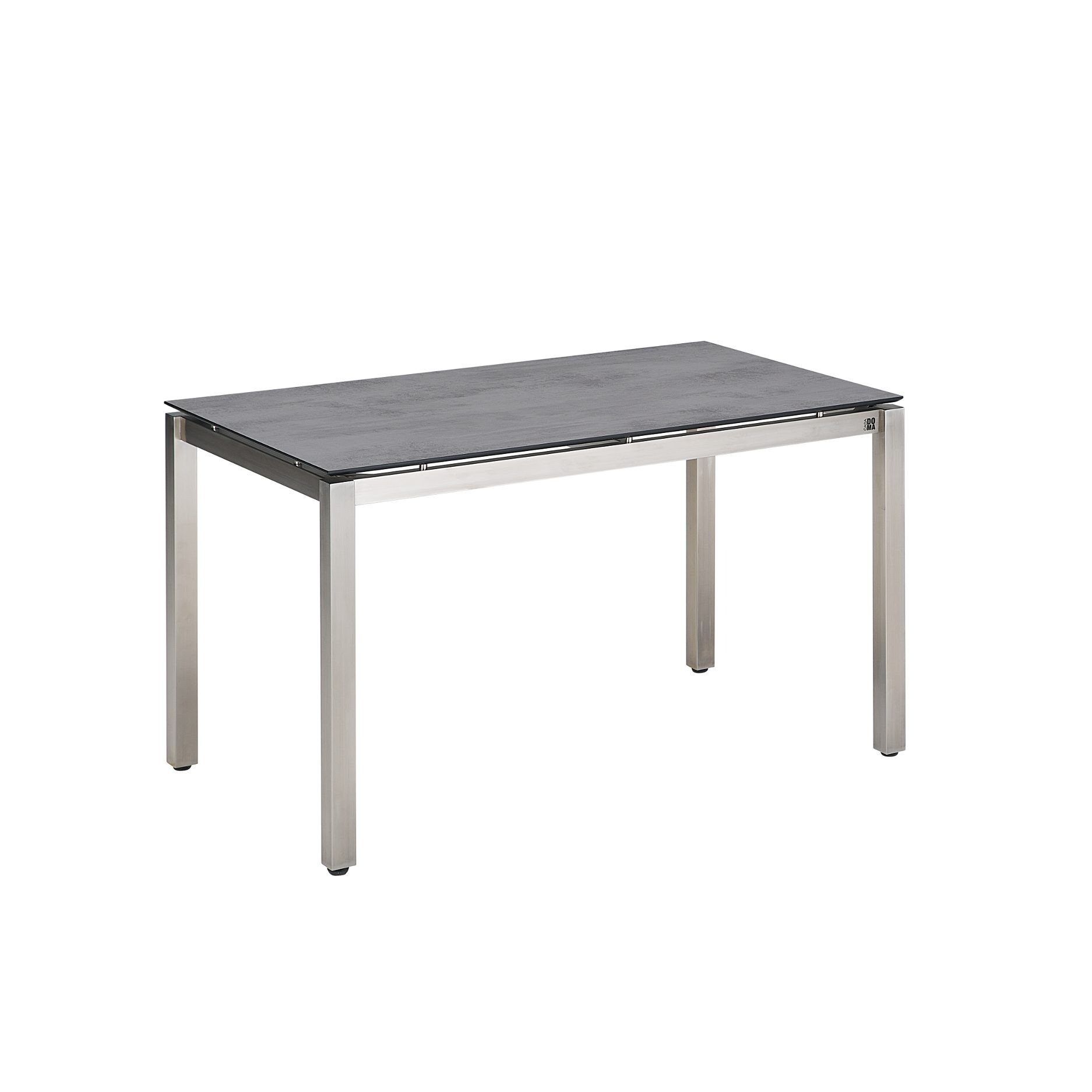 CASA DOMA Gartentisch Carini, Esstisch für Garten & Terrasse, stabiler Outdoortisch (Edelstahl gebürstet), Tischplatte aus HPL, 130x80 cm