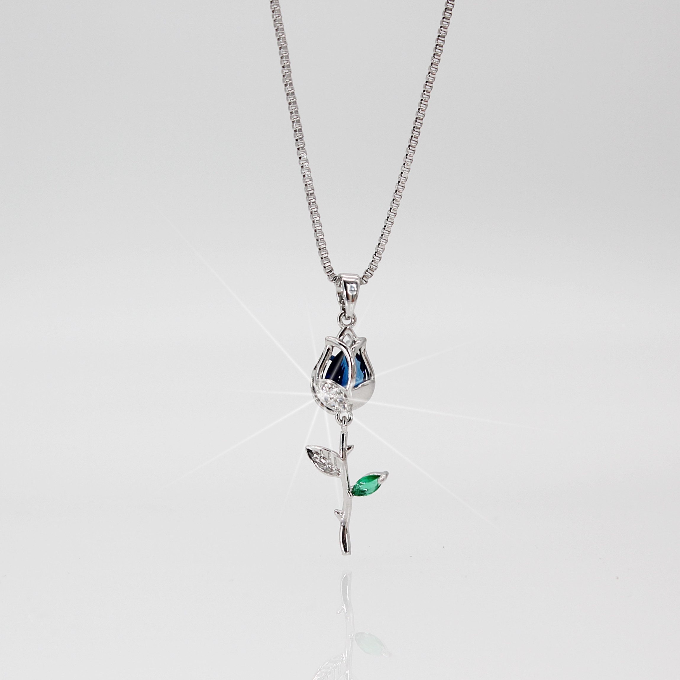 ELLAWIL Kette mit Anhänger Halskette mit Blumen Anhänger blau Rose Kette Ve günstig online kaufen