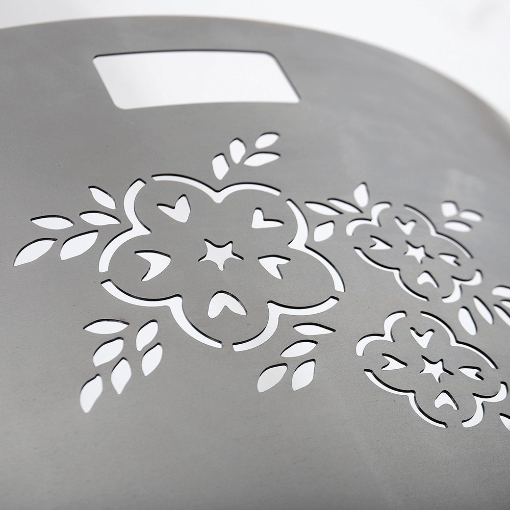 Czaja Fire Bowl Czaja® Spark Guard for Fire Bowls Ø80 cm with Floral Motif, Reduces Dangerous Sparks