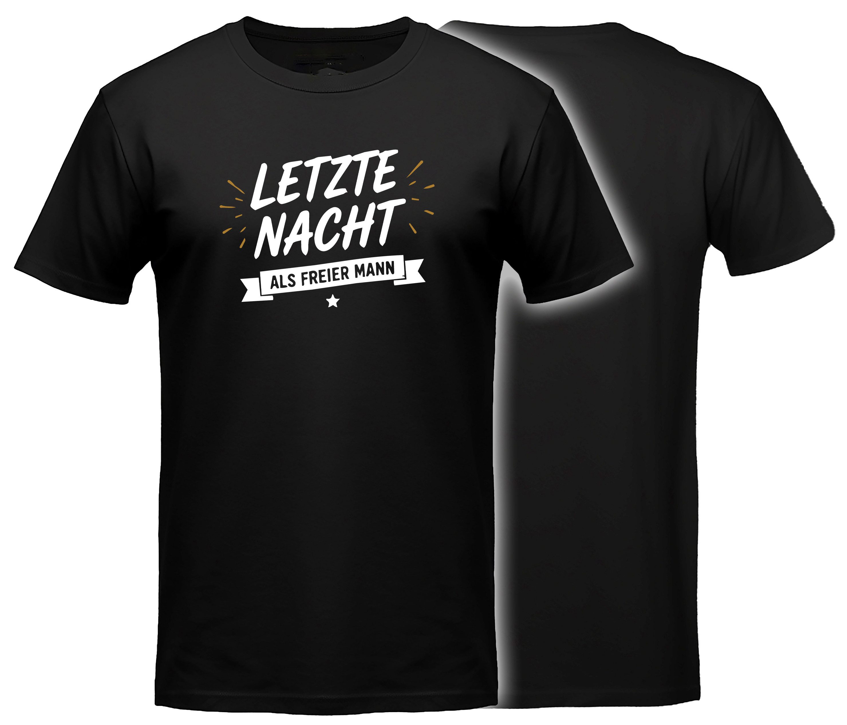 MyDesign24 T-Shirt JGA Shirt - Jungesellenabschied T-Shirt - Letzte Nacht Kurzarm T-Shirt schwarz Regular Fit Gr.XL i886