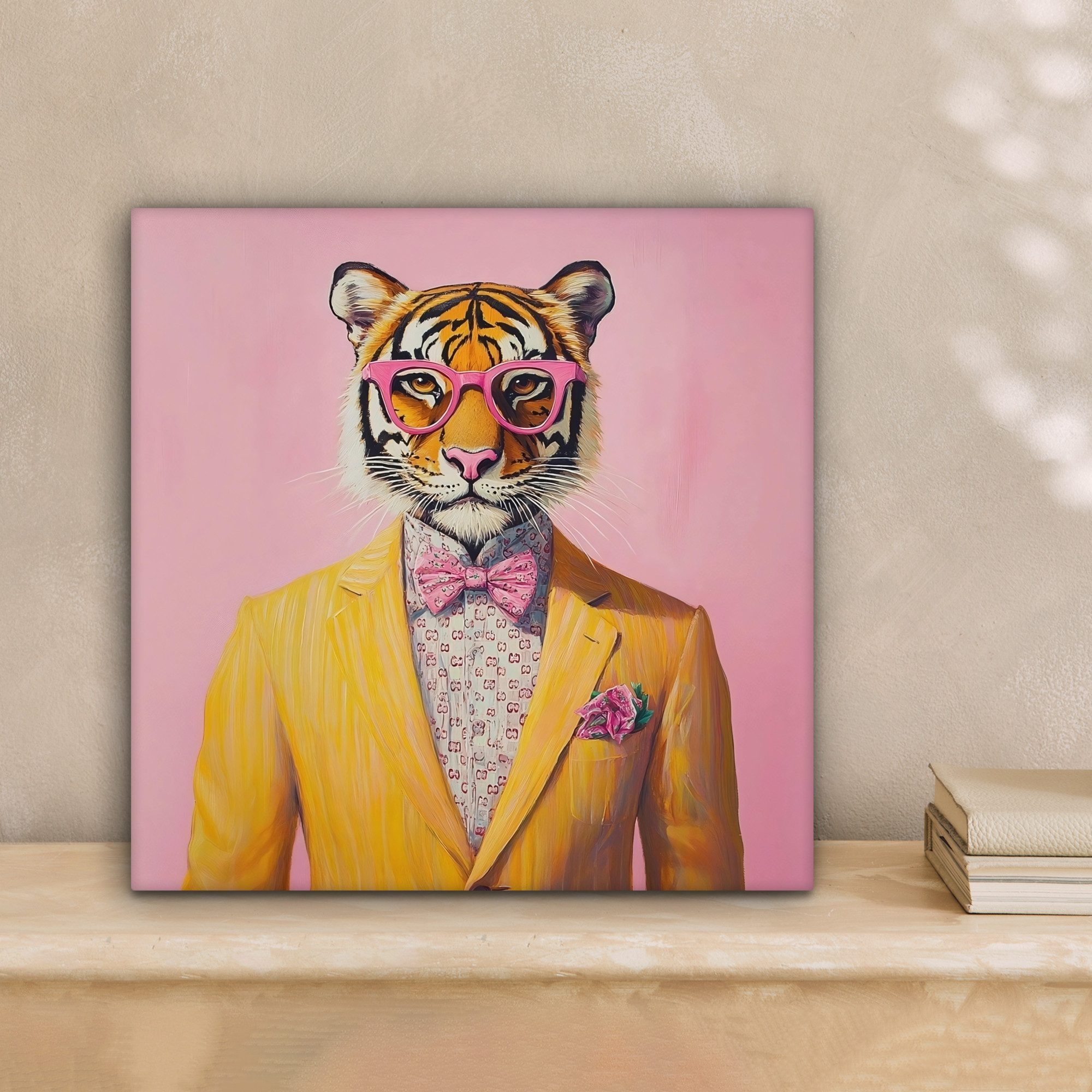 OneMillionCanvasses® Leinwandbild Tiger - Brille - günstig online kaufen