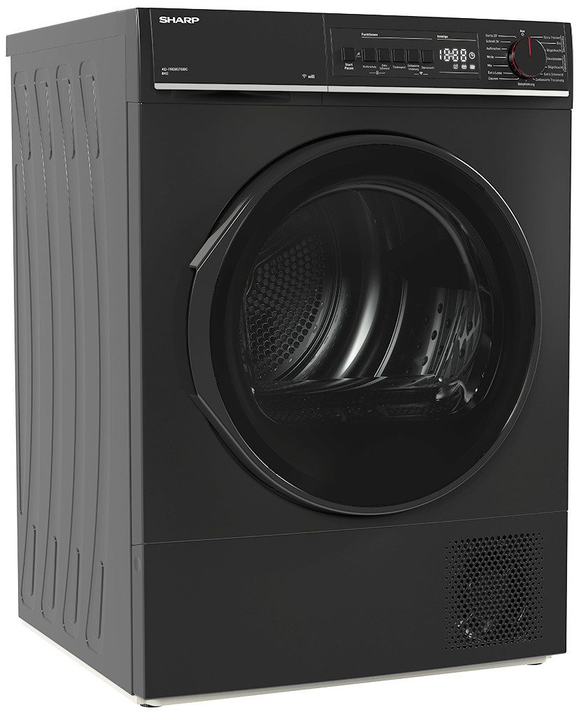 Sharp Wärmepumpentrockner KD-PRO8S7GBC-DE, SoftTouch-Bedienung mit LED-Display, Trommelbeleuchtung, WiFi