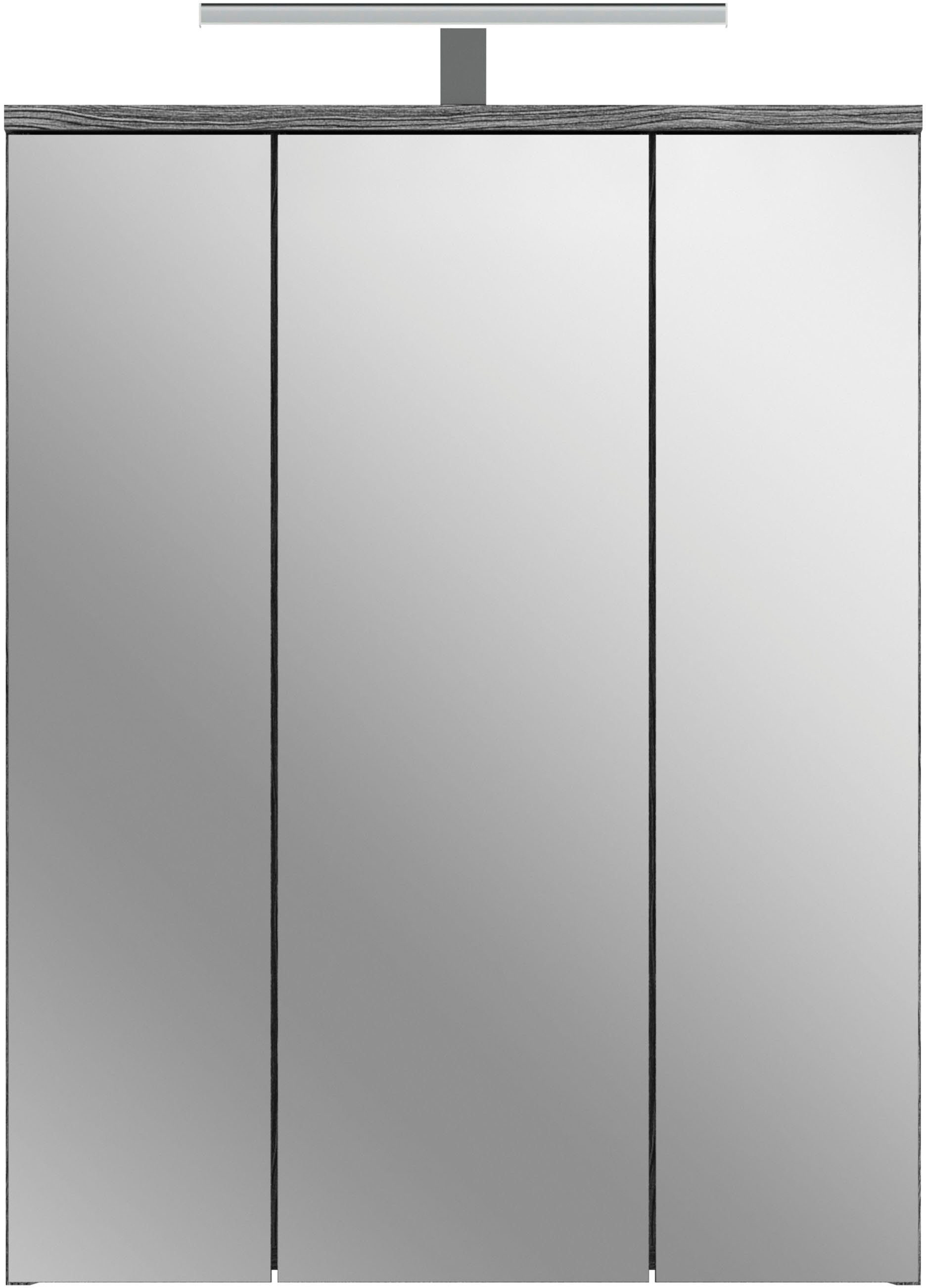 welltime Badezimmerspiegelschrank LUCCA, Breite 60cm, inkl. LED Beleuchtung, 3 Spiegeltüren (Set, 2-St) Badmöbel, Badschrank, Schrank, Wandschrank, Bad, Badezimmer