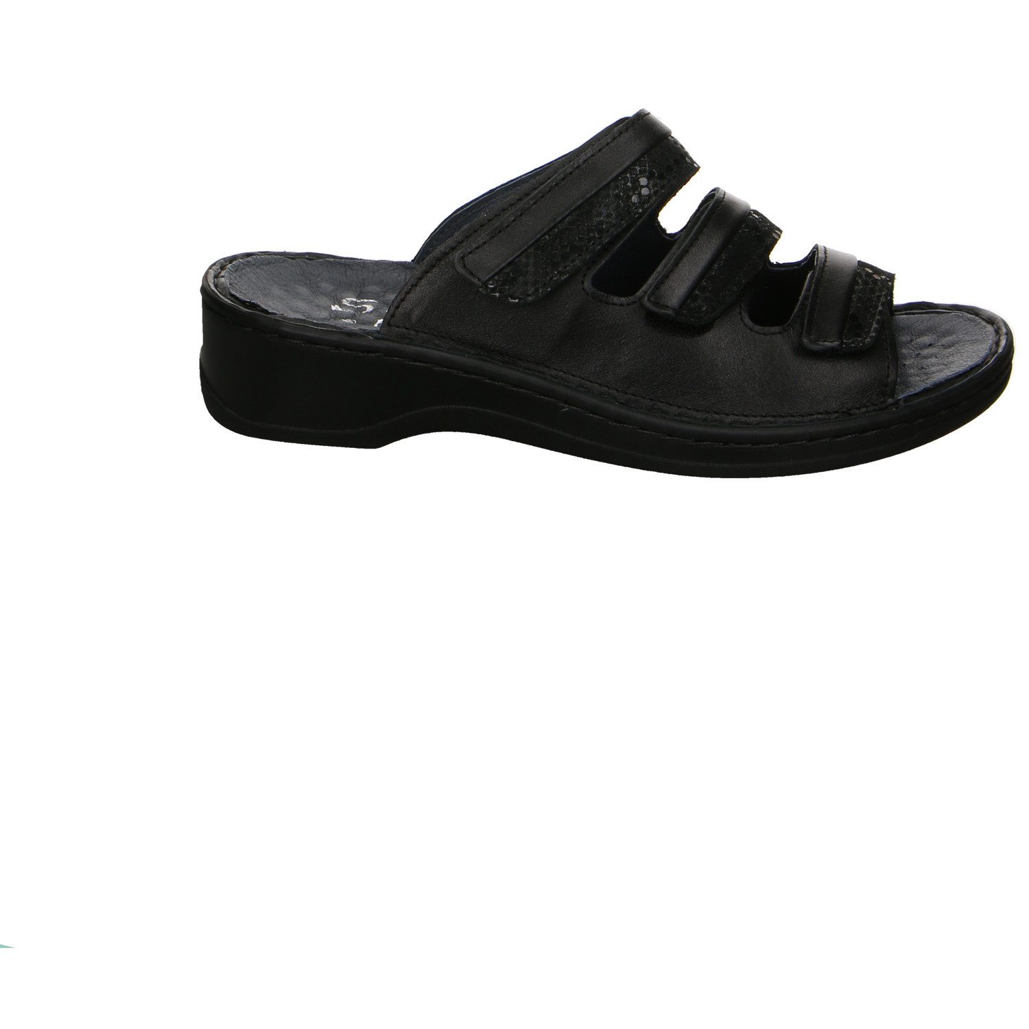 Stuppy Stuppy Leder Pantoletten schwarz Zehentrenner