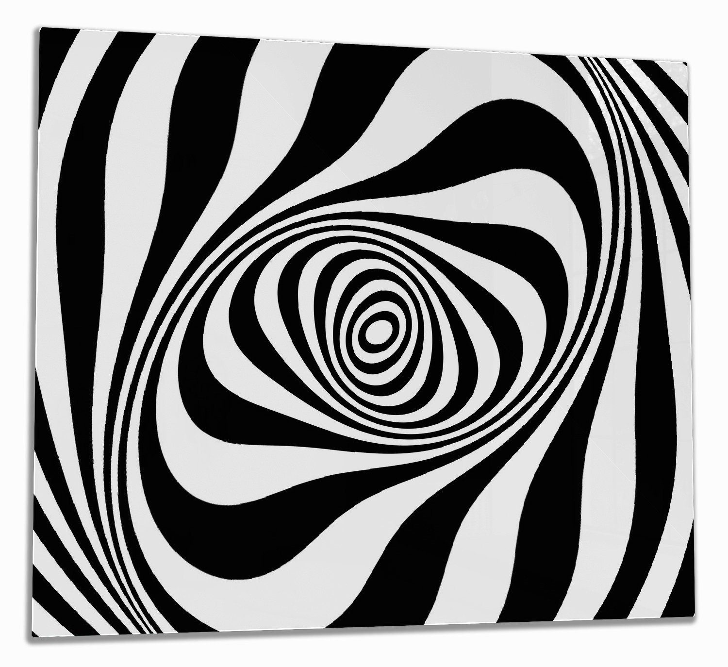 Wallario Herd-Abdeckplatte Optische Täuschung - Zebra Muster - schwarz weiß, ESG-Sicherheitsglas, (Glasplatte, 1 tlg., inkl. 5mm Noppen), verschiedene Größen