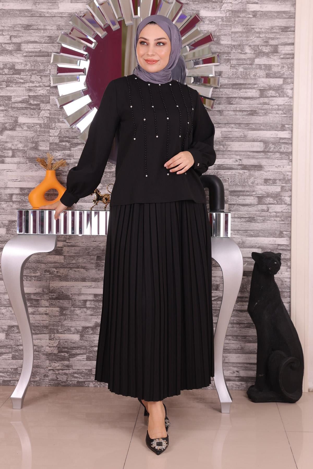 MODAMİHRAM Tunikakleid Perlen & Stein Detail-Set günstig online kaufen