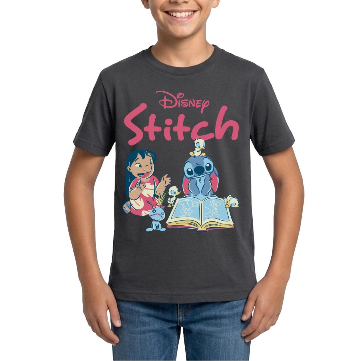 T-Shirt Lilo & Stitch Mit Buch Teenager T-Shirt