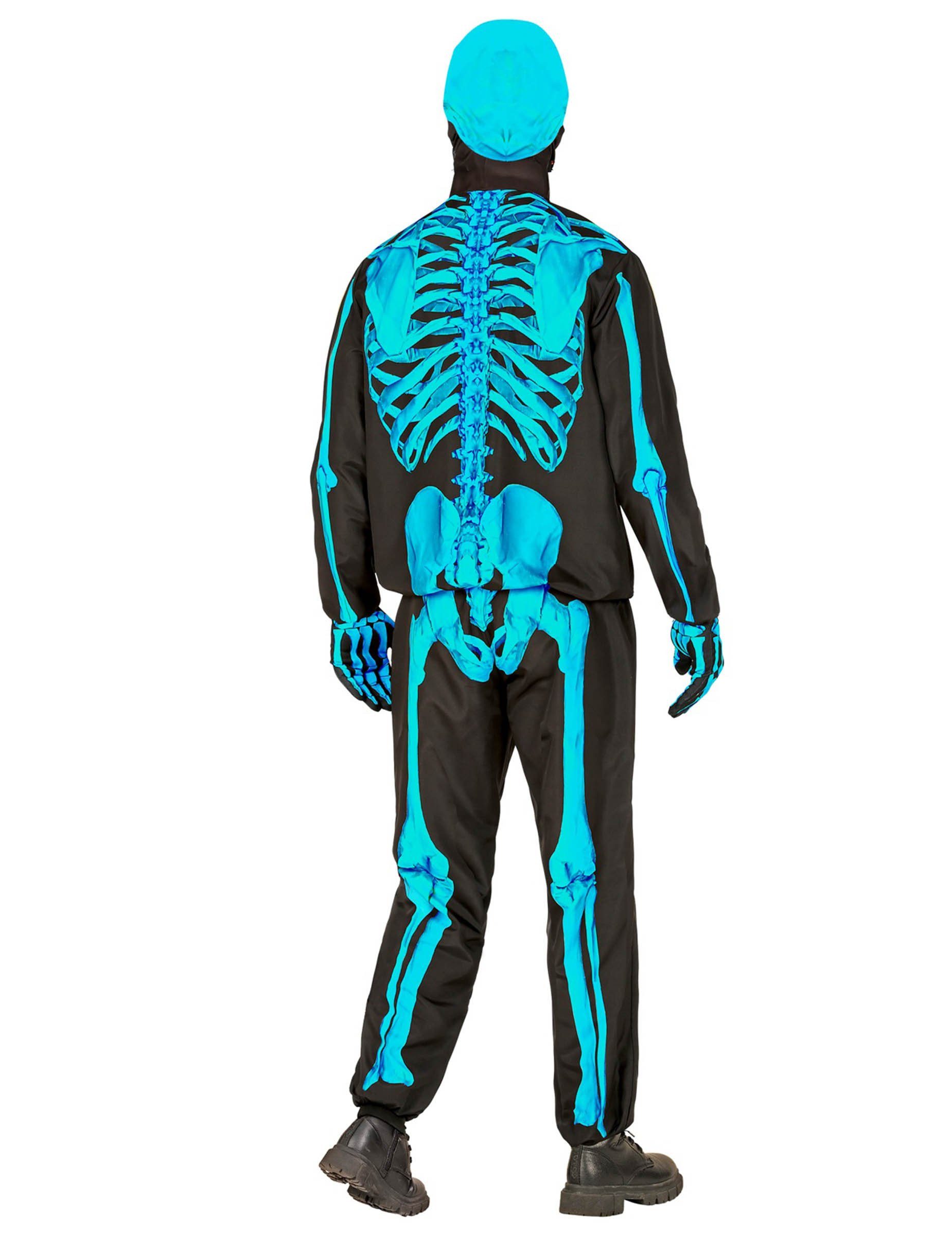Widmann S.r.l. Kostüm Skelett Kostüm für Kinder Neonblau Halloween