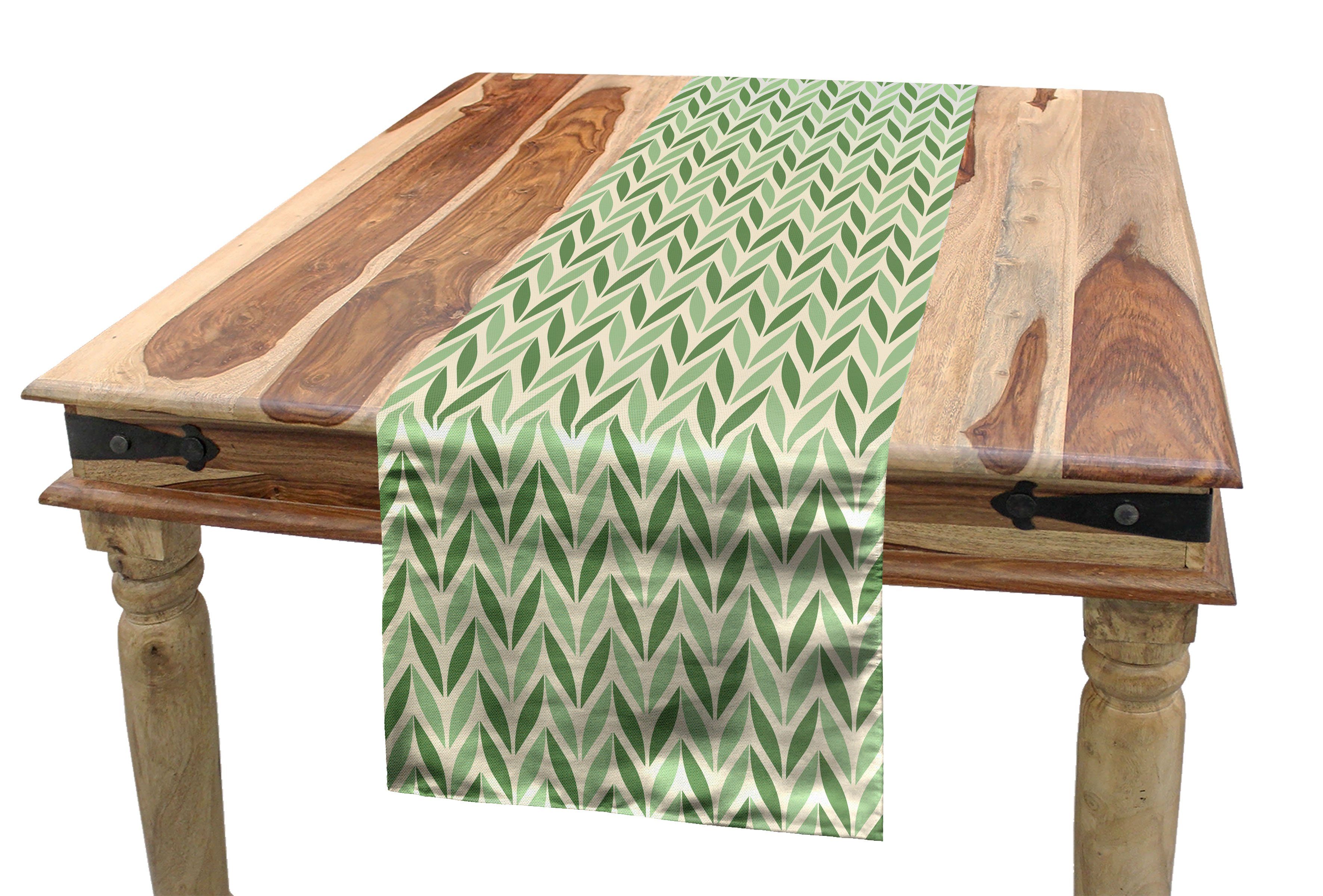 Abakuhaus Tischläufer Esszimmer Küche Rechteckiger Dekorativer Tischläufer, Botanisch symmetrische Grün