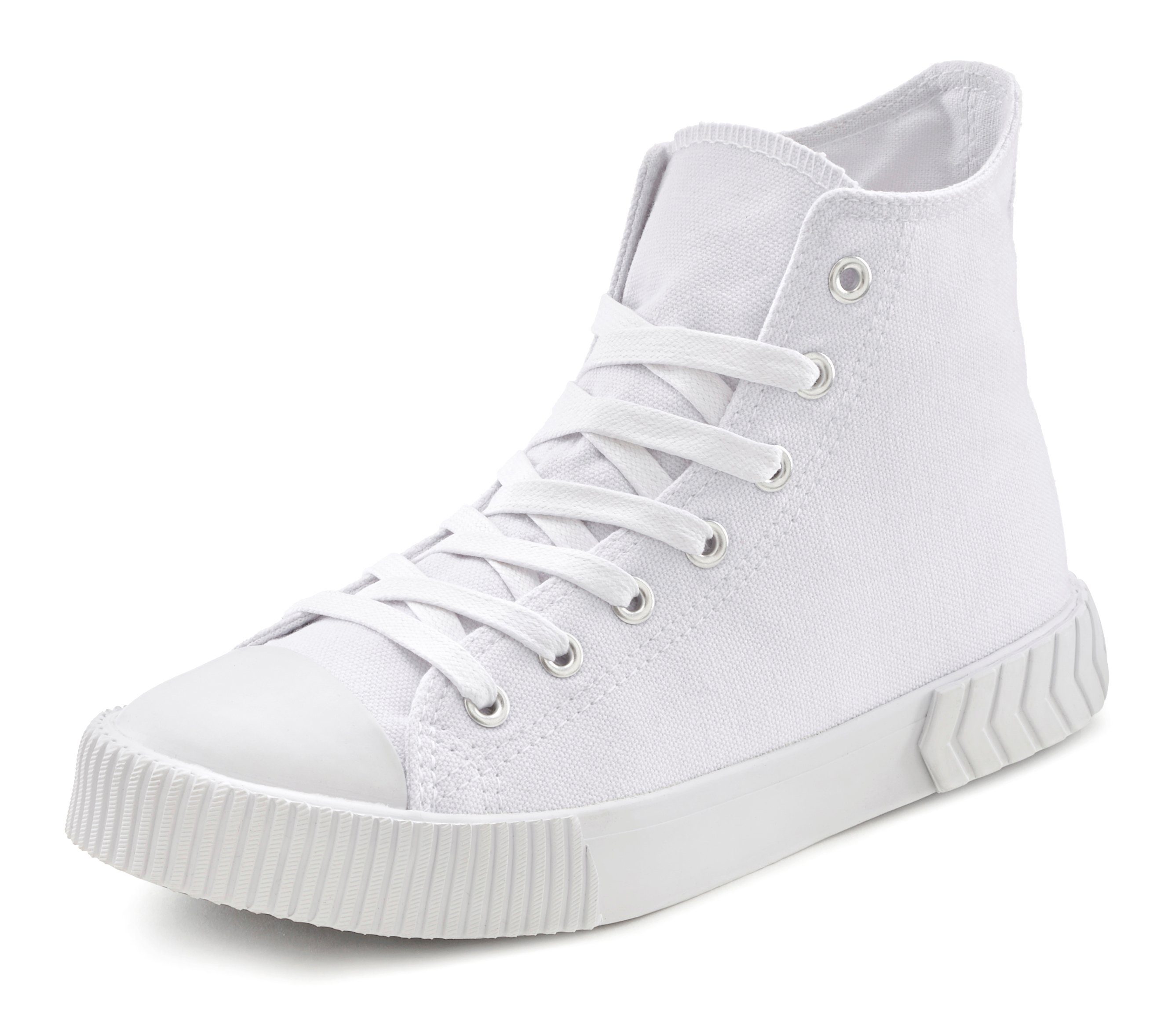 LASCANA Stiefelette aus Textil zum Schnüren, High-Sneaker, Schnür-Boots – Bild 2 von 5