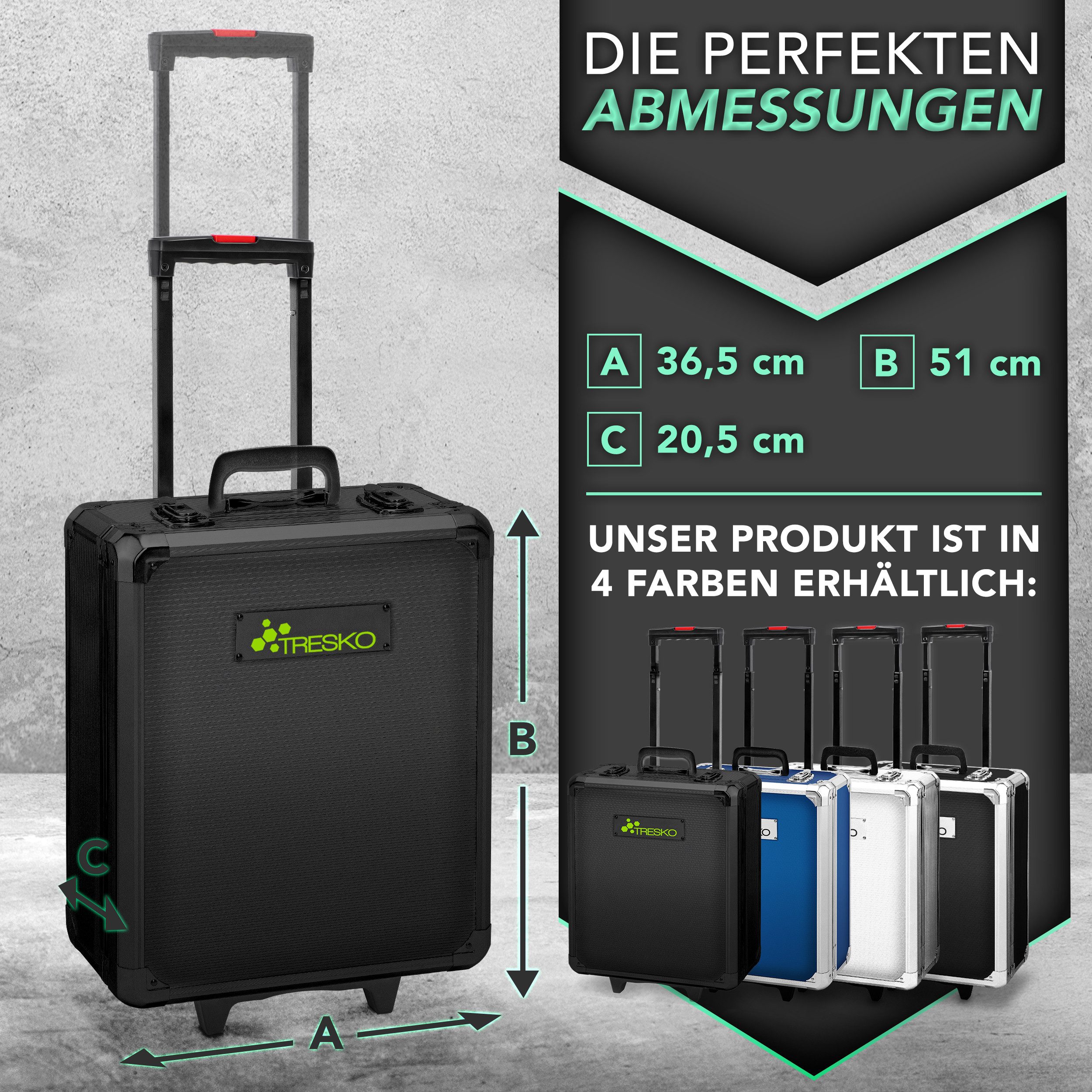 TRESKO Werkzeugset Werkzeugkoffer 1400 teilig XXL Set Werkzeugkasten gefüllt, (Chrom-Vanadium Stahl), Werkzeugkiste Profi Werkzeugtasche Werkzeug-Trolley – Bild 2 von 5