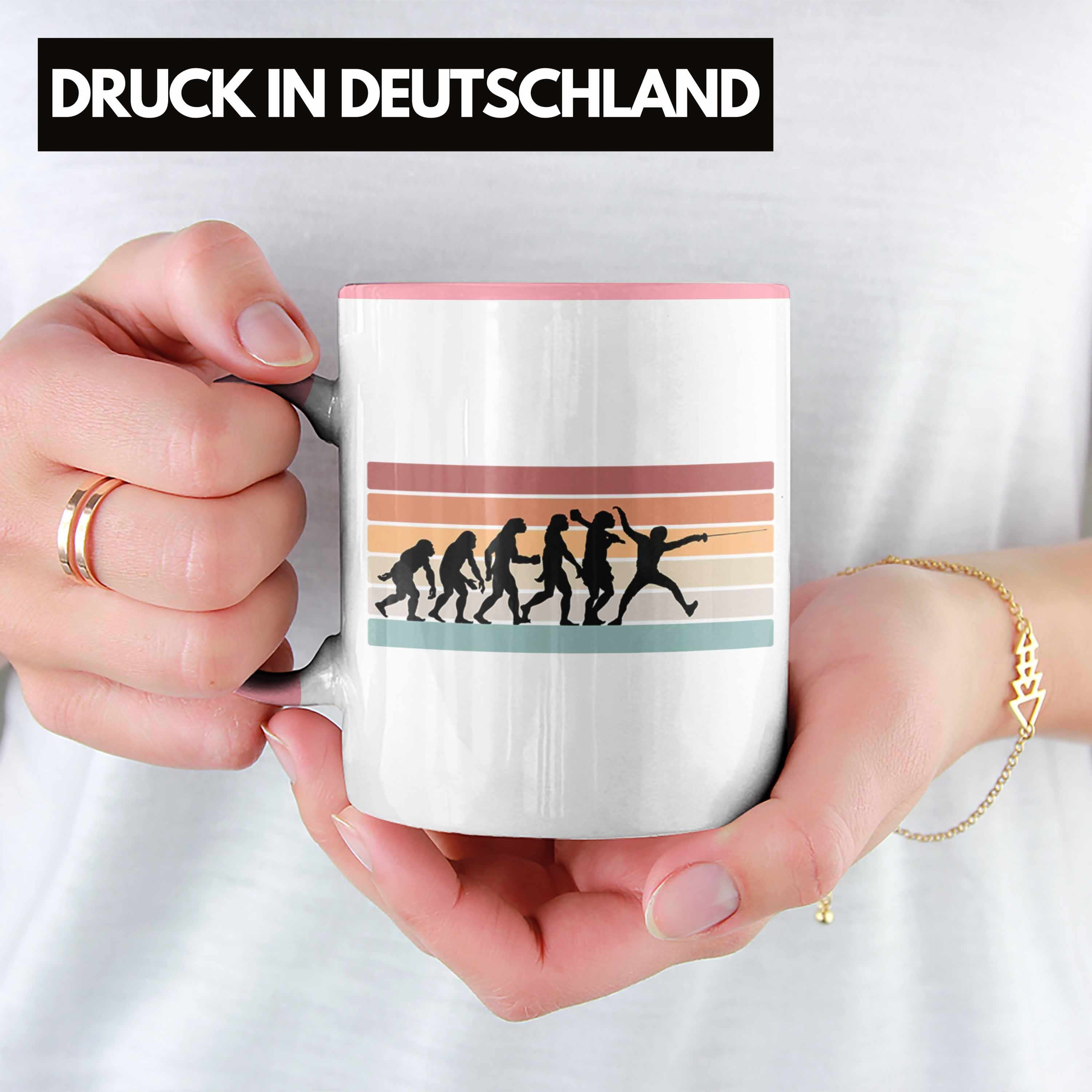 Fechter Tasse Rosa Geburtst Fechten Tasse Geschenkidee Evolution Geschenk Trendation Vintage