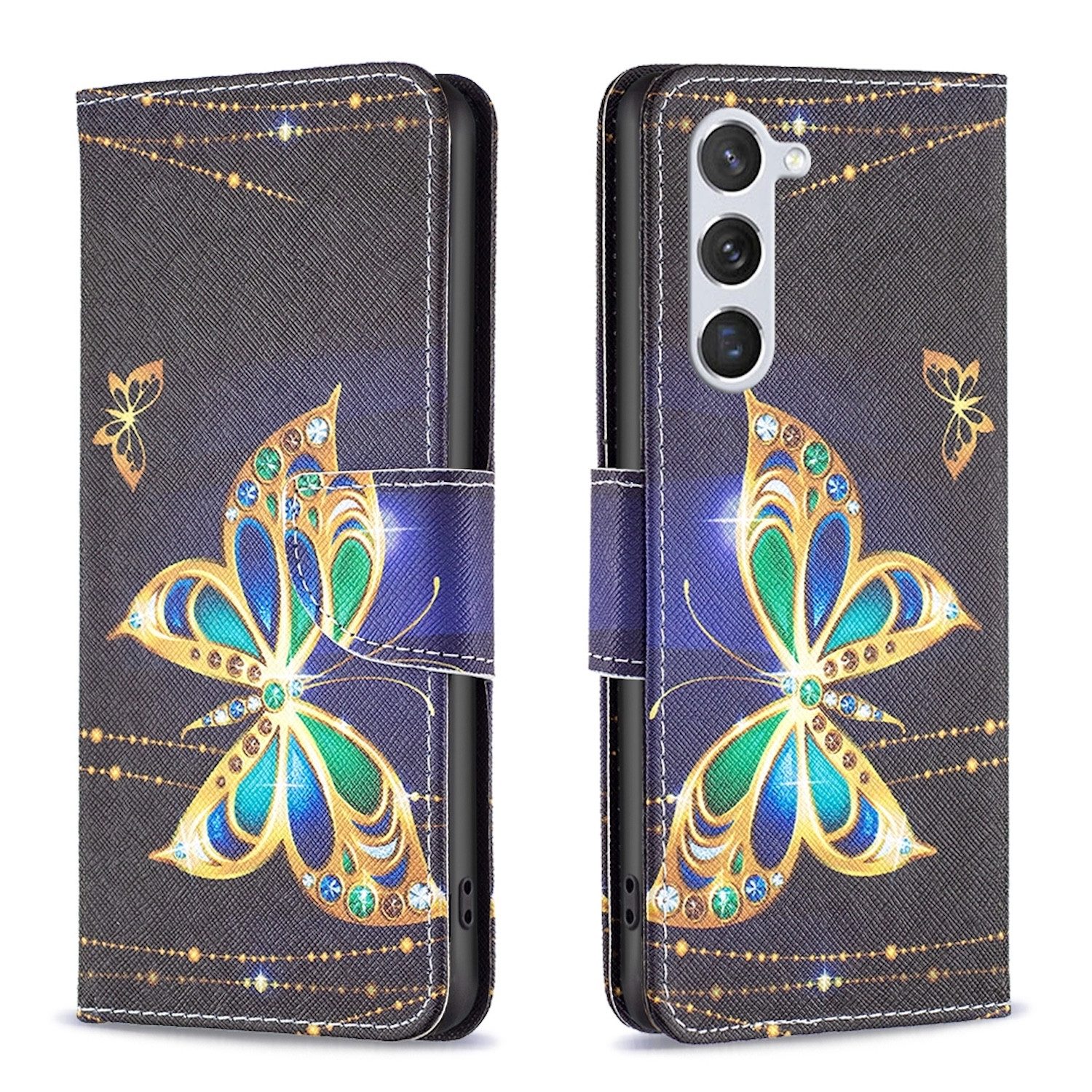 Wigento Handyhülle Für Samsung Galaxy S24 Kunstleder Wallet Tasche Hülle Book Motiv 4
