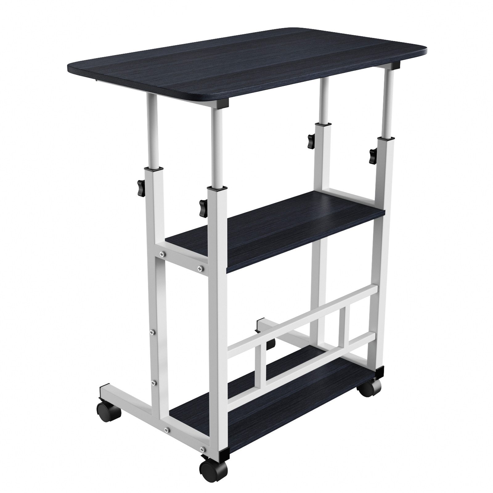 JEOBEST Computertisch Schreibtischh mit Rollen, Laptoptisch mit Ablage, (1-St., Laptoptisch) PC-Tisch Stehend, Höhenverstellbarer