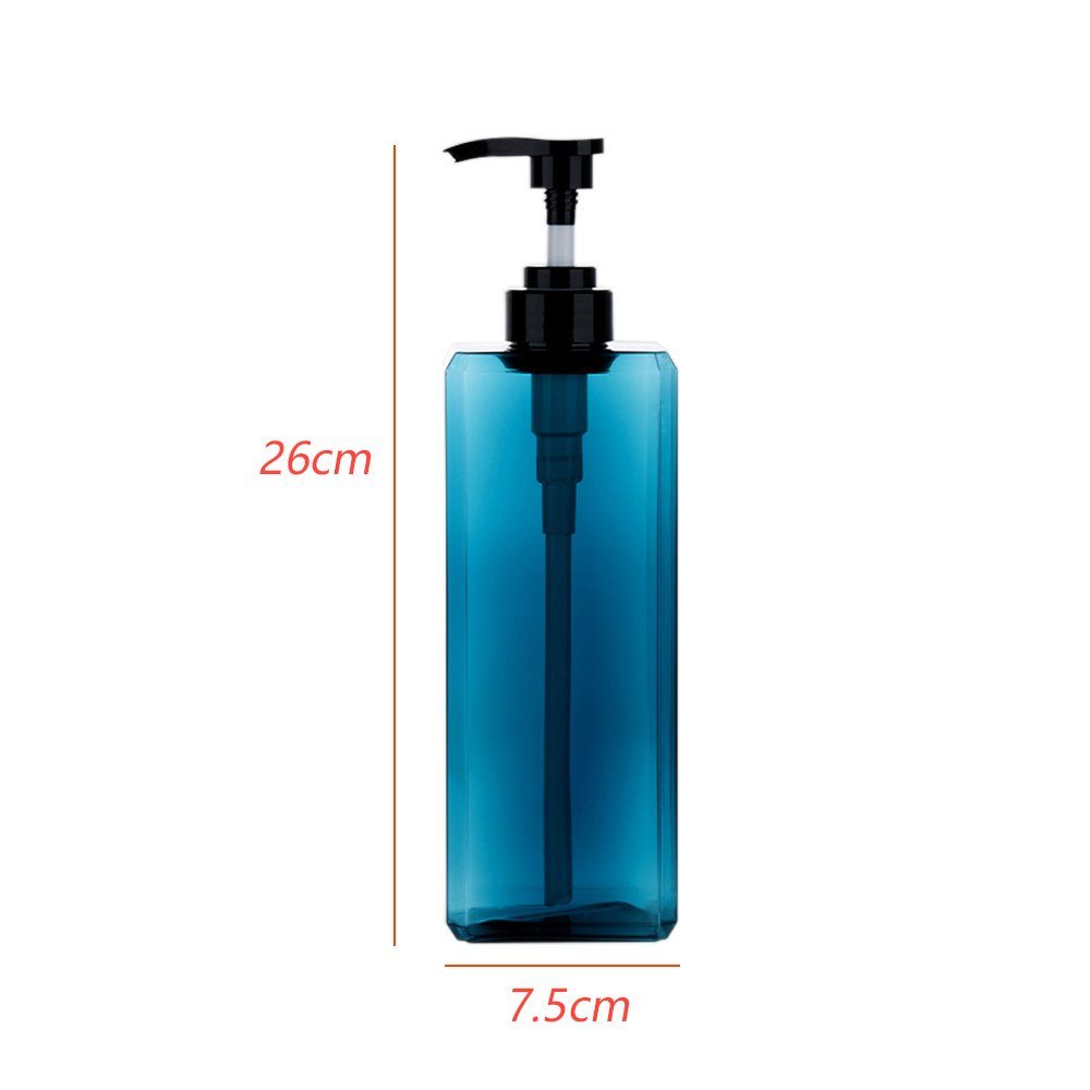 Juoungle Spülmittelspender 2 Pumpflaschenspender, blau 1000 nachfüllbar, Lotionspender Stück ml