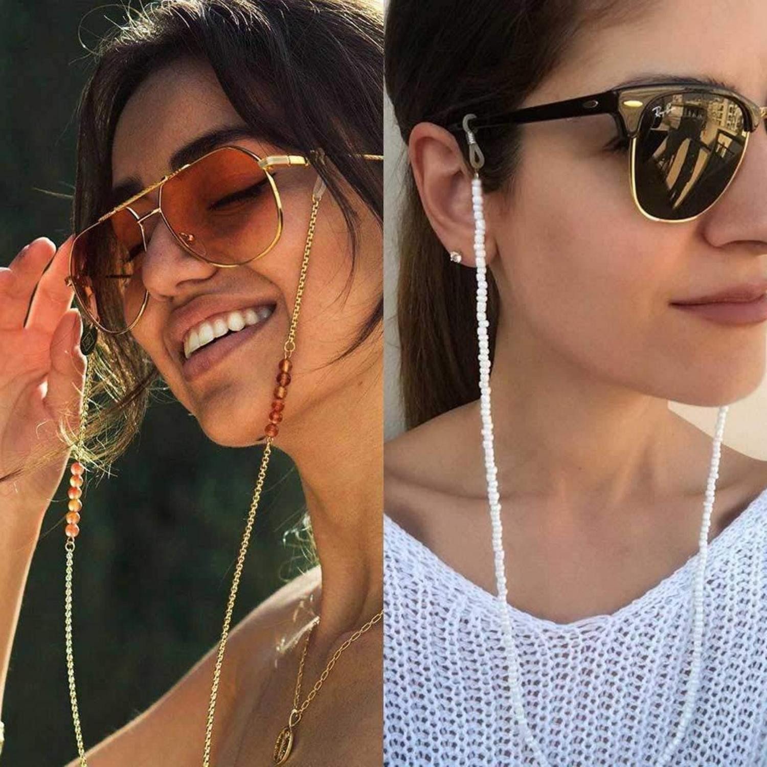 LuxusKollektion Brillenkette Brillenkette Gold 2 Stück Boho Damen