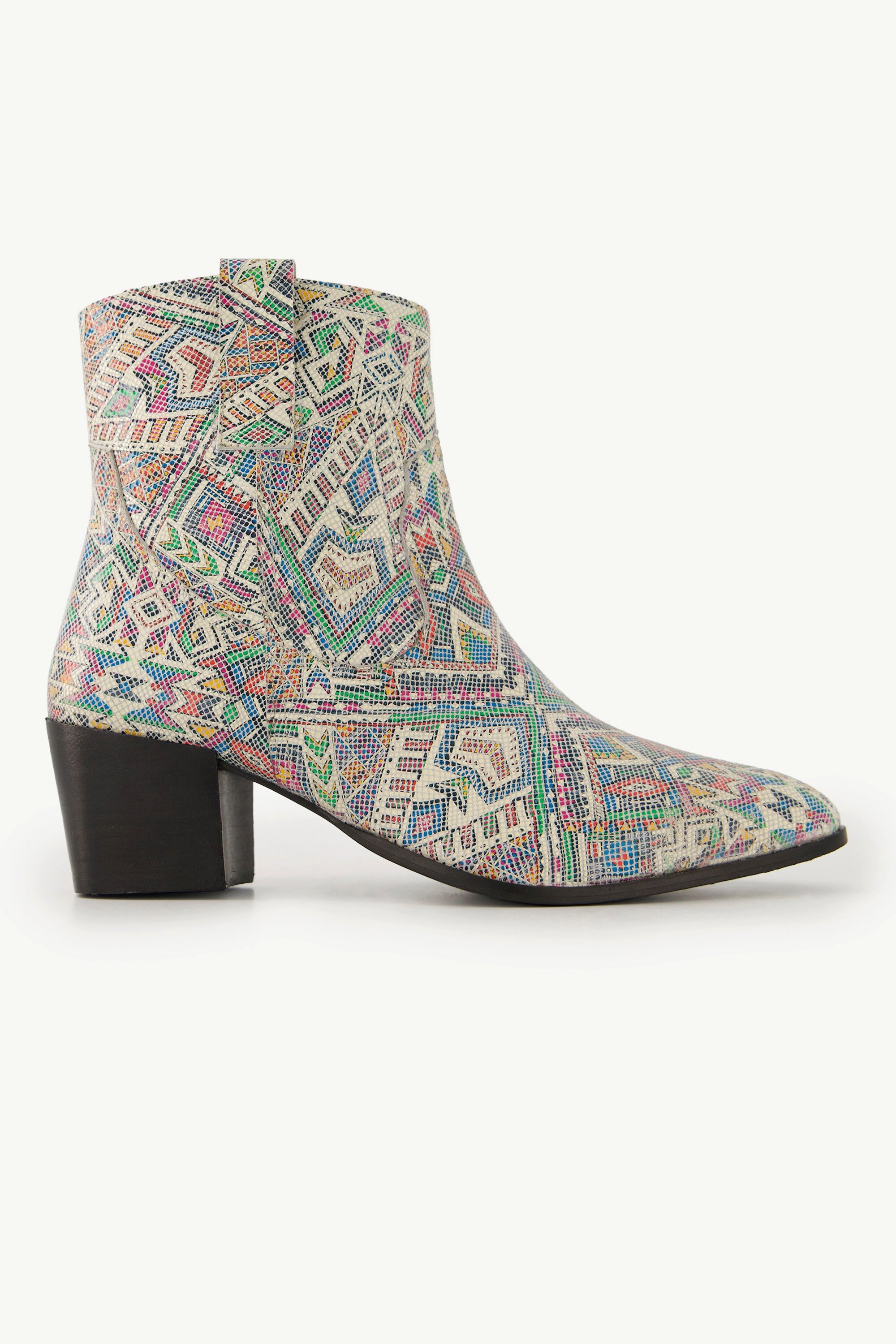 Ulla Popken Leder-Stiefeletten Schlangenlederoptik Weite H Stiefel