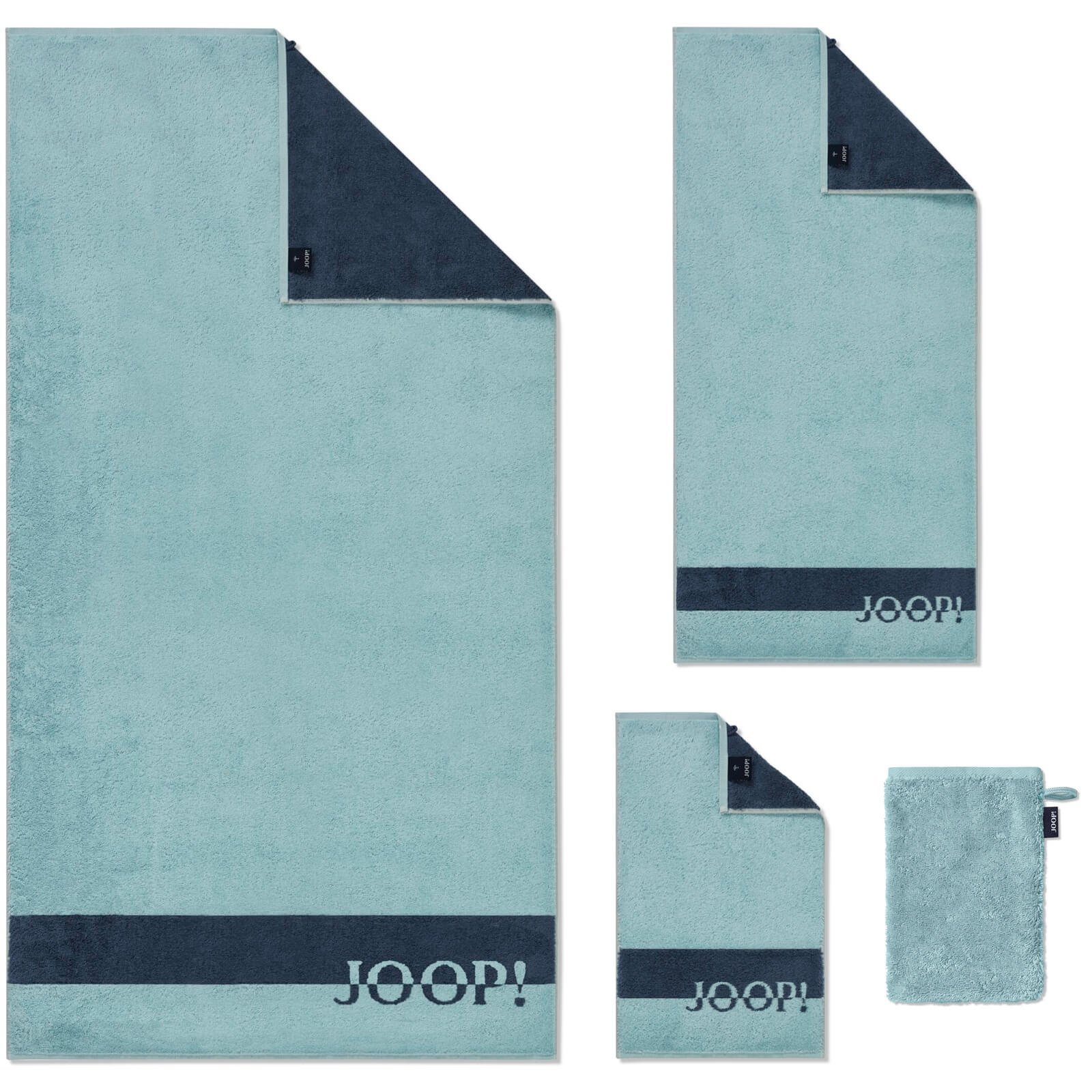 Joop! Handtuch 11, Blau 1687 Querstreifen, Flauschig Shades Seiflappen Stripe (1-St), Aqua Walkfrottier