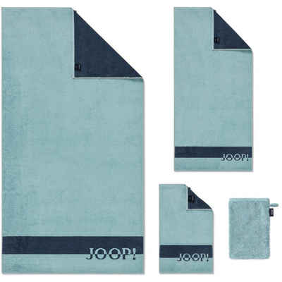 Joop! Handtuch Waschhandschuh Shades Stripe Aqua 1687 11, Walkfrottier (1-St), Querstreifen, Flauschig