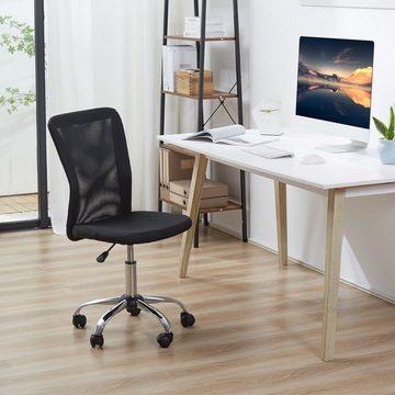 Vinsetto Bürostuhl Schreibtischstuhl Ergonomisch, 360° Drehstuhl Computerstuhl aus Mesh (Drehstuhl, 1 St), für Büro, Arbeitszimmer, bis 100 kg Belastbar, Schwarz