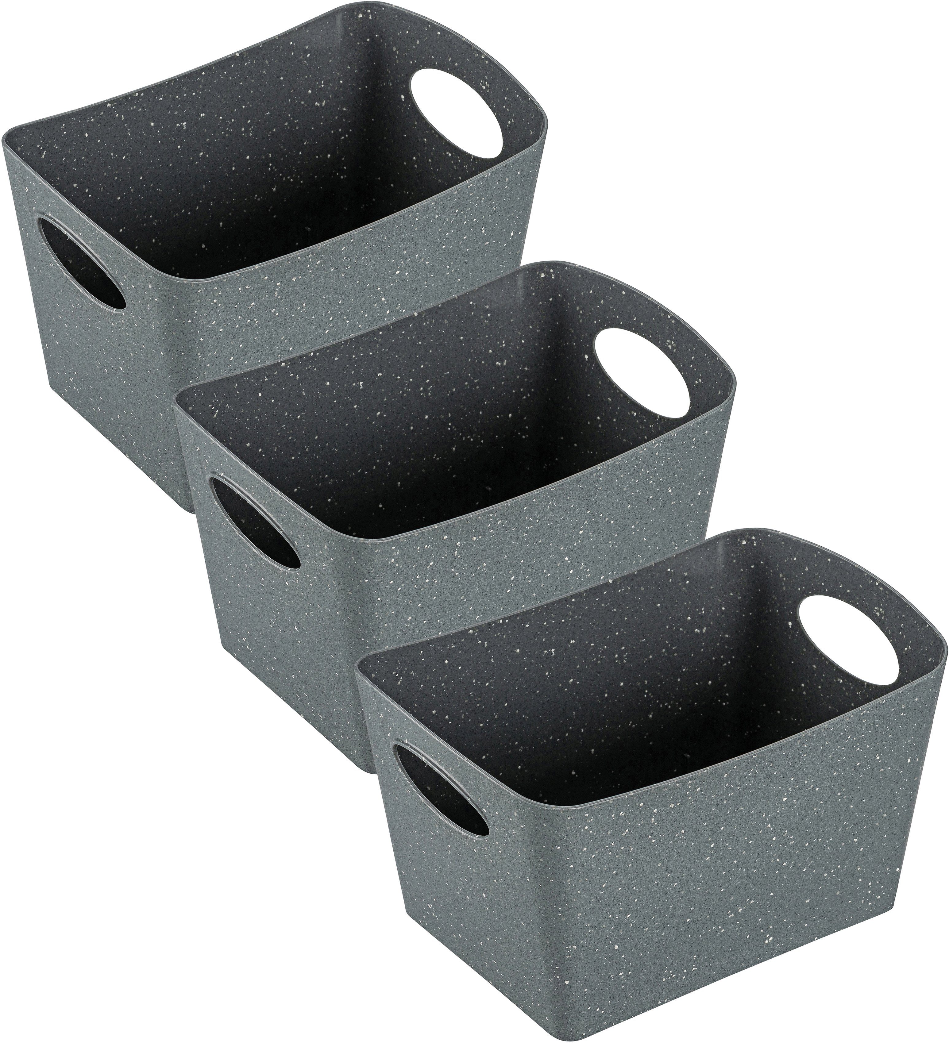 100% S recycled grey 3 Germany, recyceltes Aufbewahrungsbox, Material, in St), Organizer KOZIOL 1 BOXXX (Set, ash Made Liter