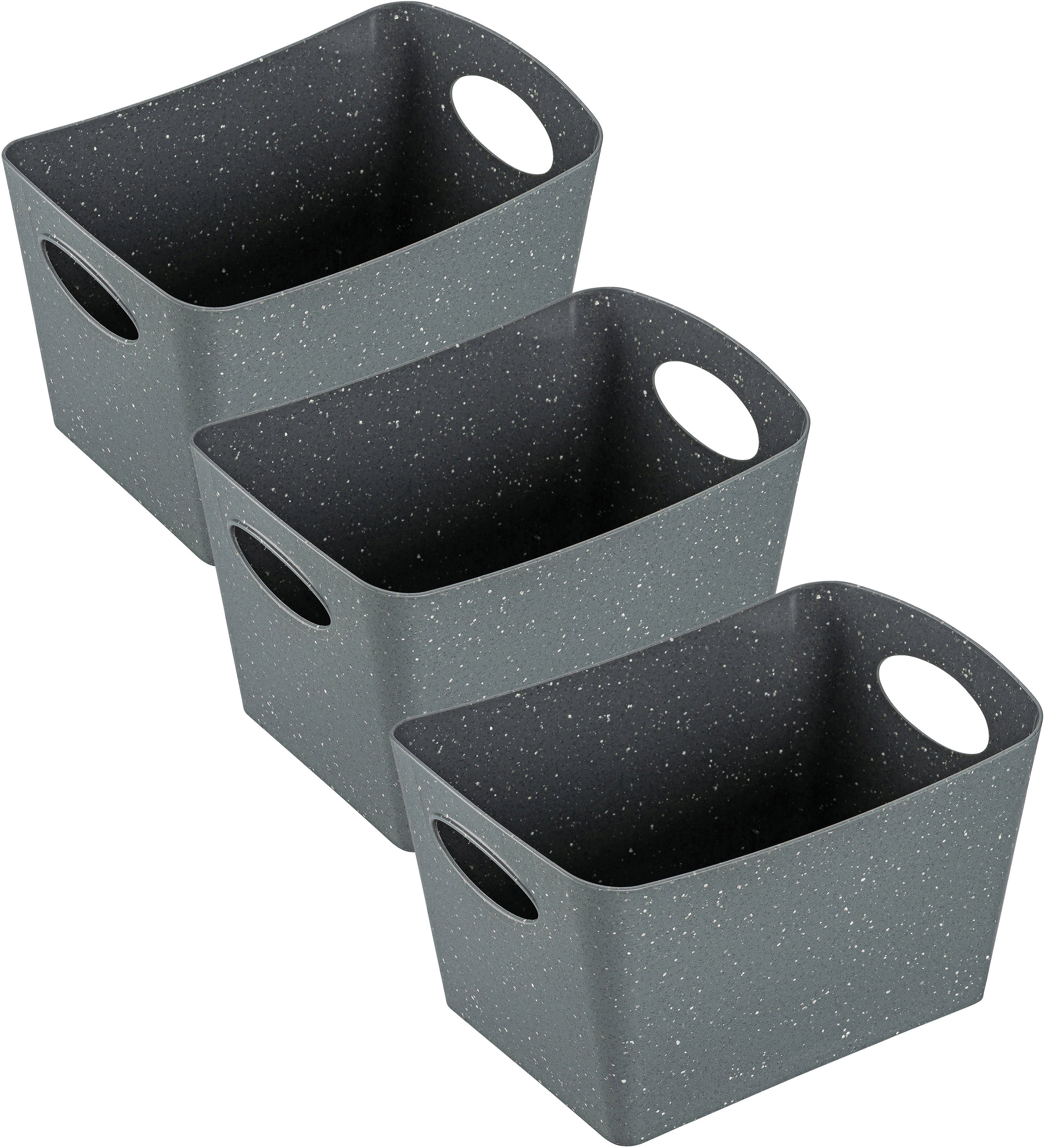 KOZIOL Organizer BOXXX S (Set, 3 St), Aufbewahrungsbox, Made in Germany, 100% recyceltes Material, 1 Liter