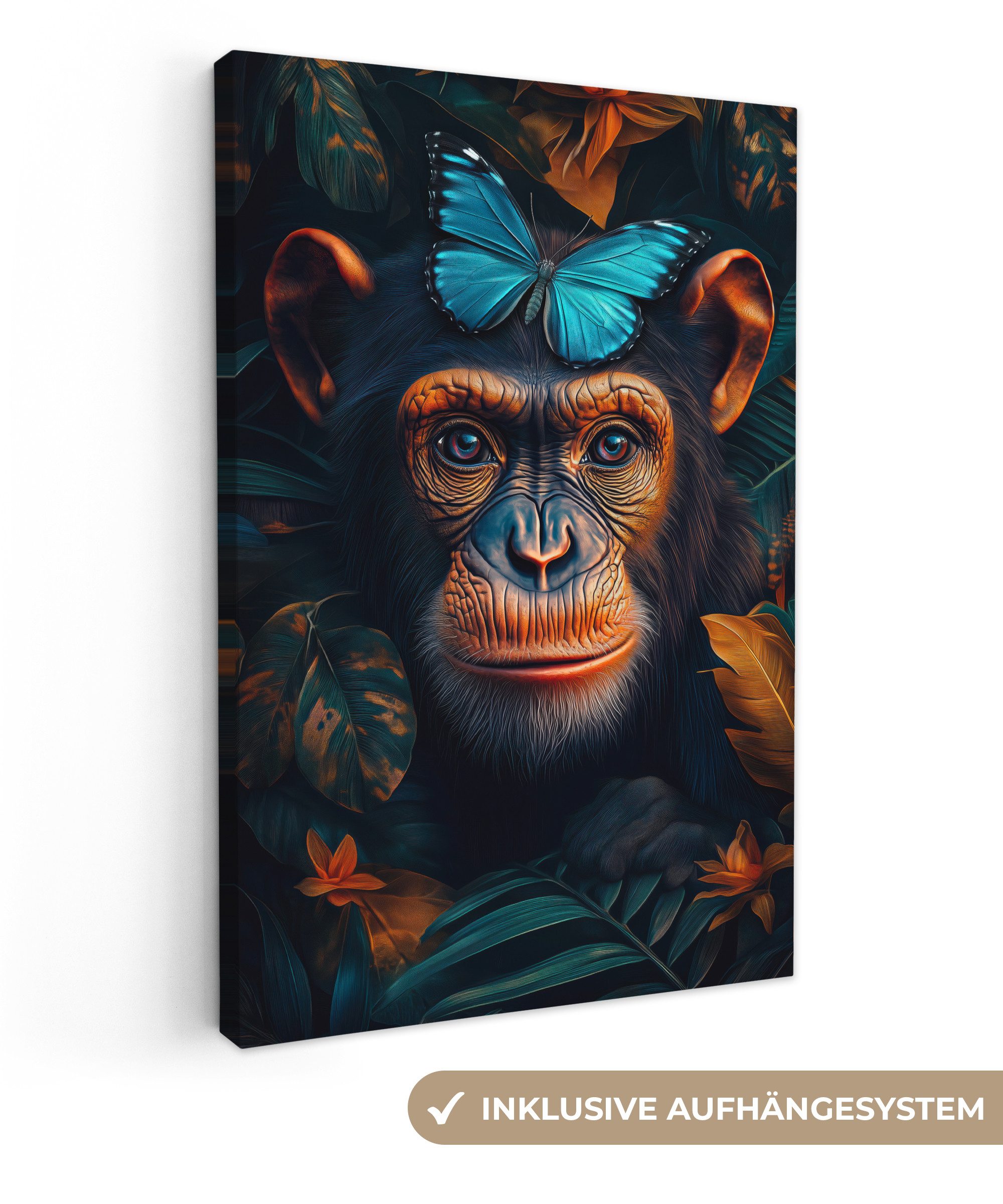 OneMillionCanvasses® Leinwandbild Schimpanse - Affe - günstig online kaufen