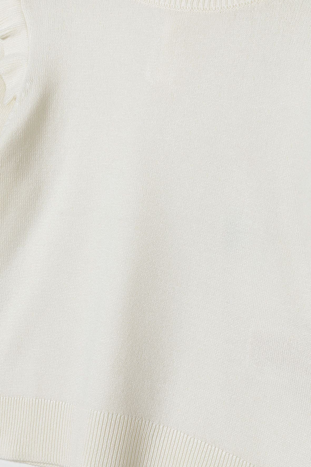 Weiß Rundhalspullover mit (12m-14y) Volantärmeln MINOTI