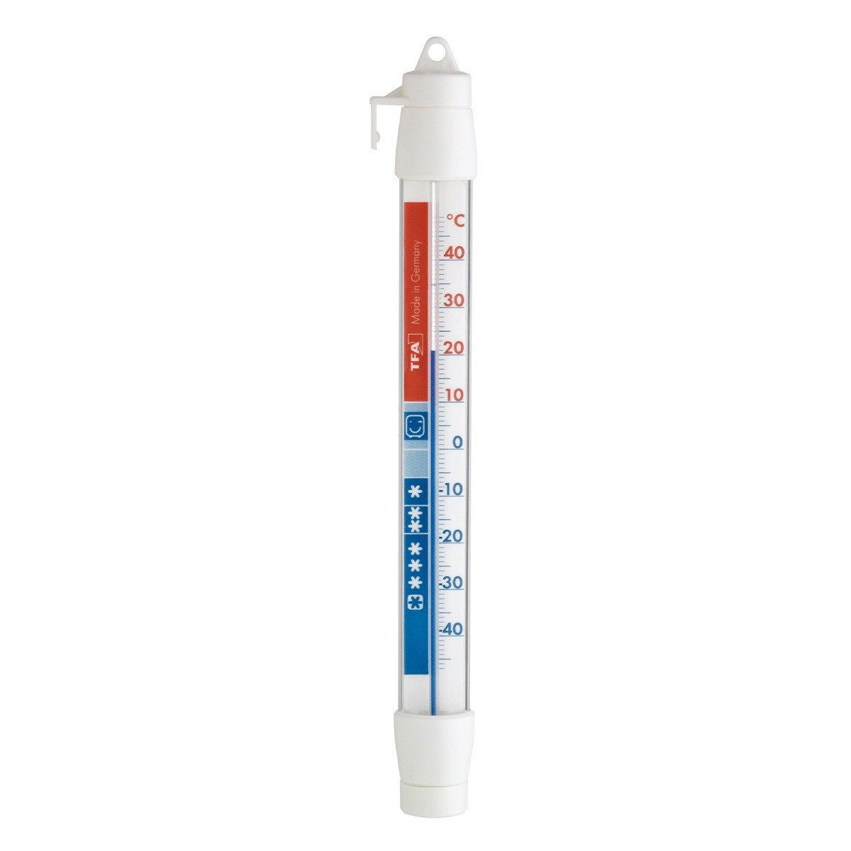 TFA Dostmann Kühlschrankthermometer Analoges Kühlthermometer mit Kühlzonen Anzeige, Hergestellt in Deutschland