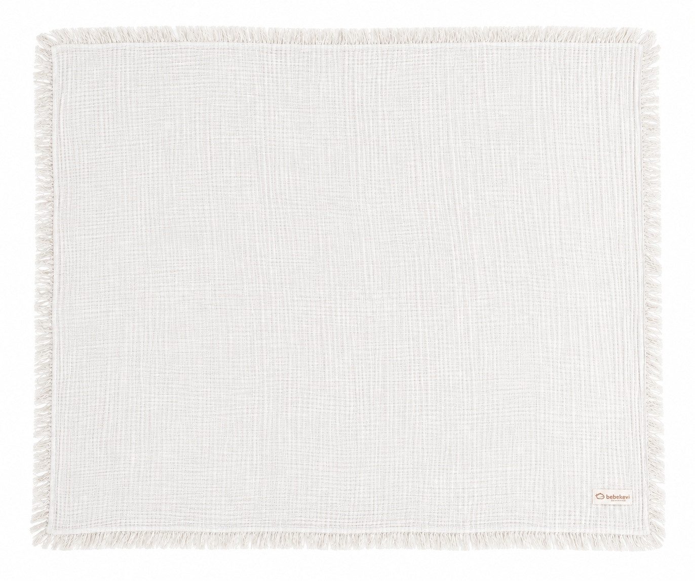 Babydecke Babydecke Musselin 100 × 110 cm, 2-lagig, Mit Fransen, Bebekevi
