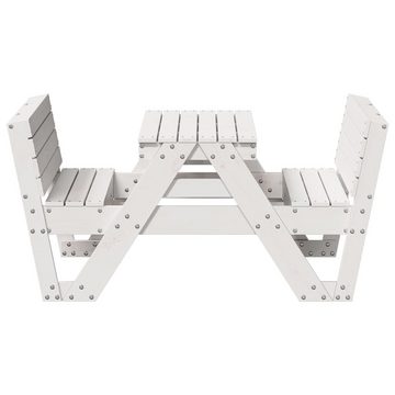 vidaXL Gartentisch Picknicktisch für Kinder Weiß 88x122x58 cm Massivholz Kiefer (1-St)