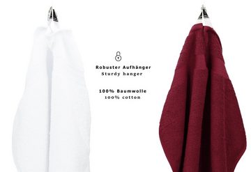 Betz Handtuch Set 6-TLG. Handtuch-Set Premium, 100% Baumwolle, (Set, 6-tlg), dunkelrot und weiß