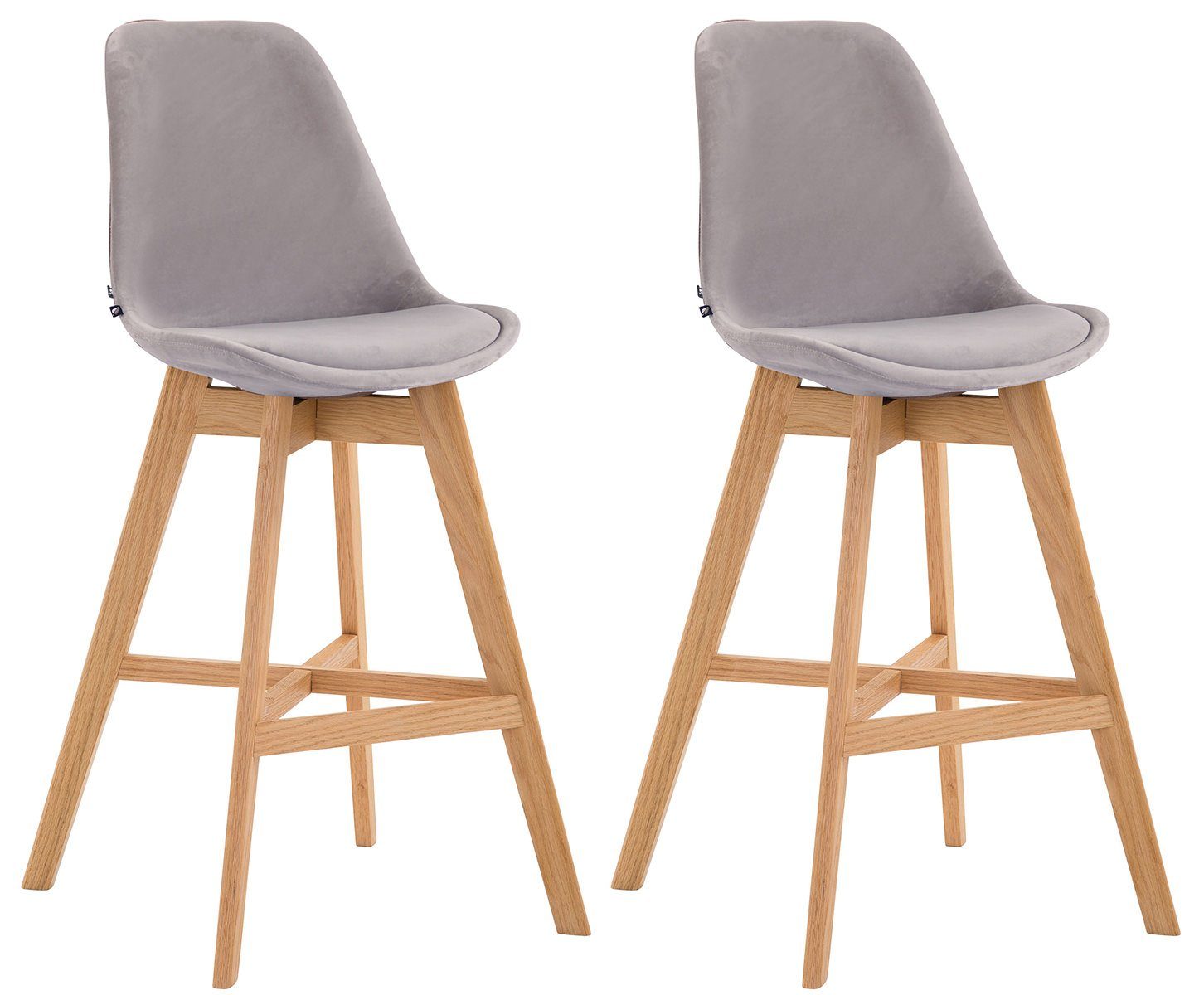 Barhocker 2er Set Barhocker Cannes Samt natura