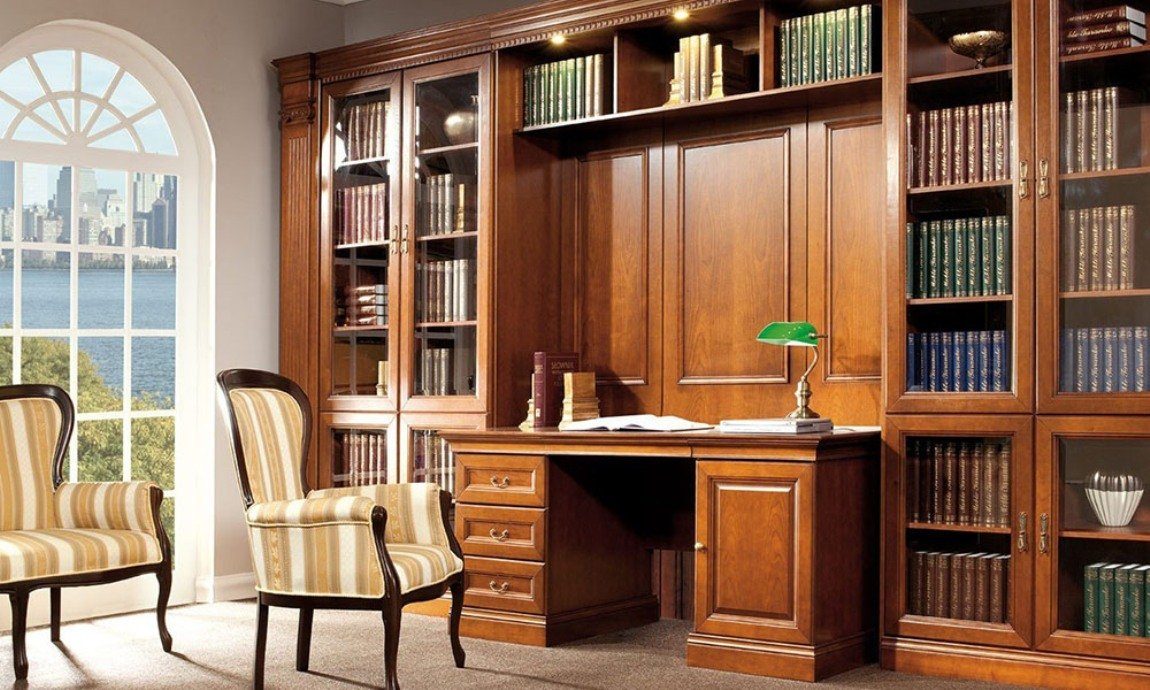 JVmoebel Arbeitstisch Eleganter Schreibtisch aus Holz mit natürlichem Furnier, Made in Europa