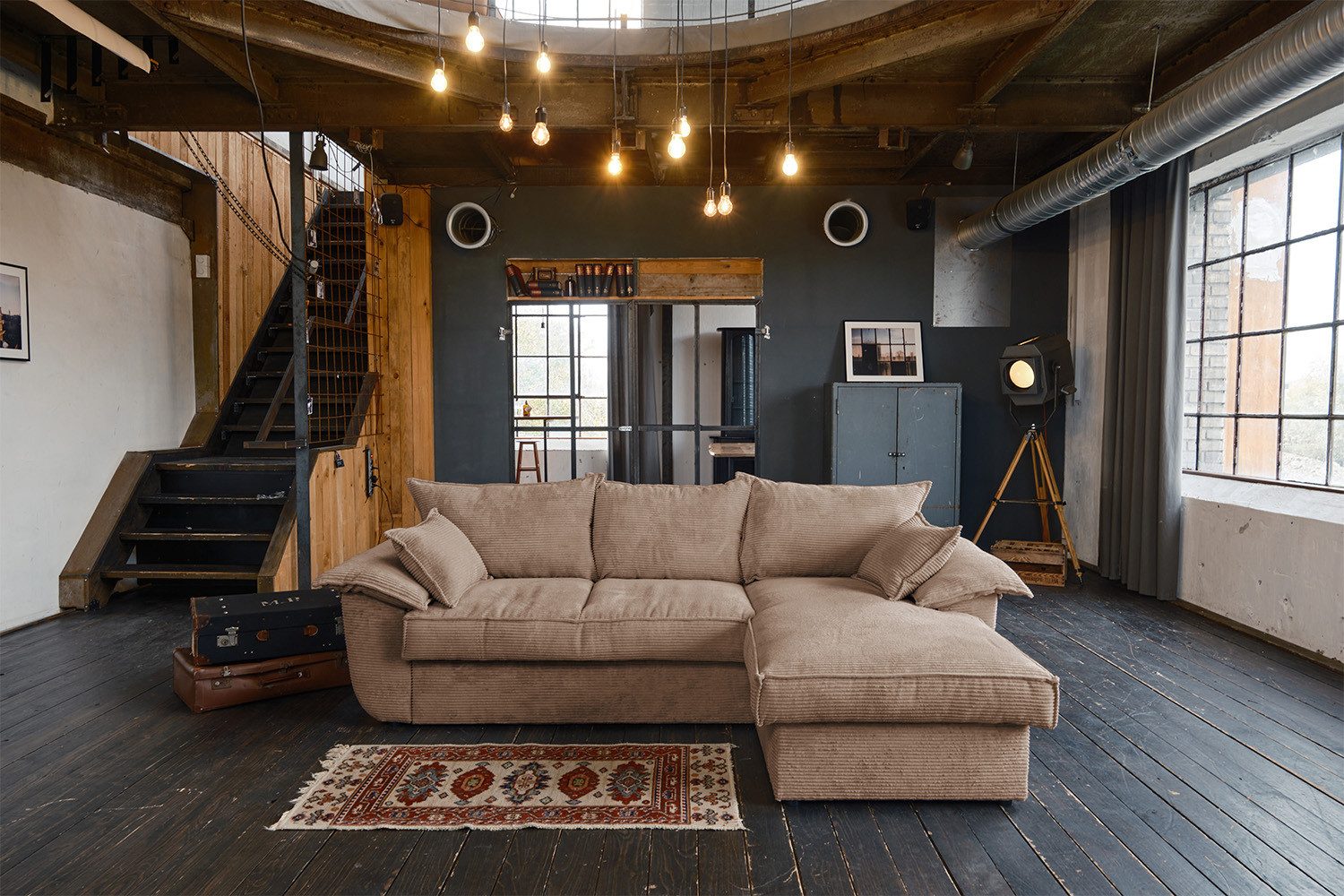 KAWOLA Schlafsofa DAMETO Cordsofa - Schlafgelegenheit & Stauraum - Eckcouch günstig online kaufen