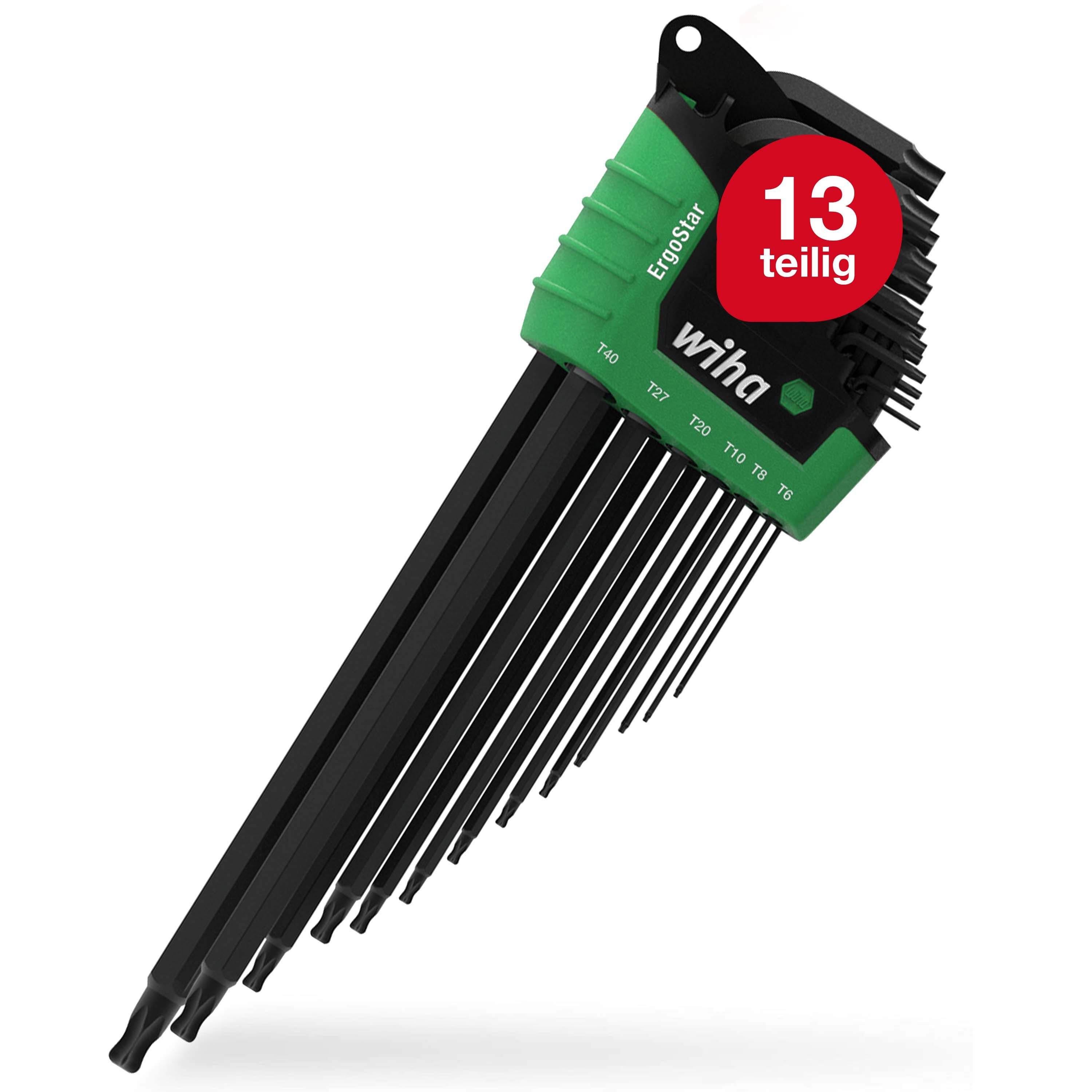 Wiha Гаечный ключ ErgoStar Halter (43847) - 14 tlg., TORX, T5-T45, Kugelkopf, Winkelschlüsselsatz, Torxschlüsselsatz