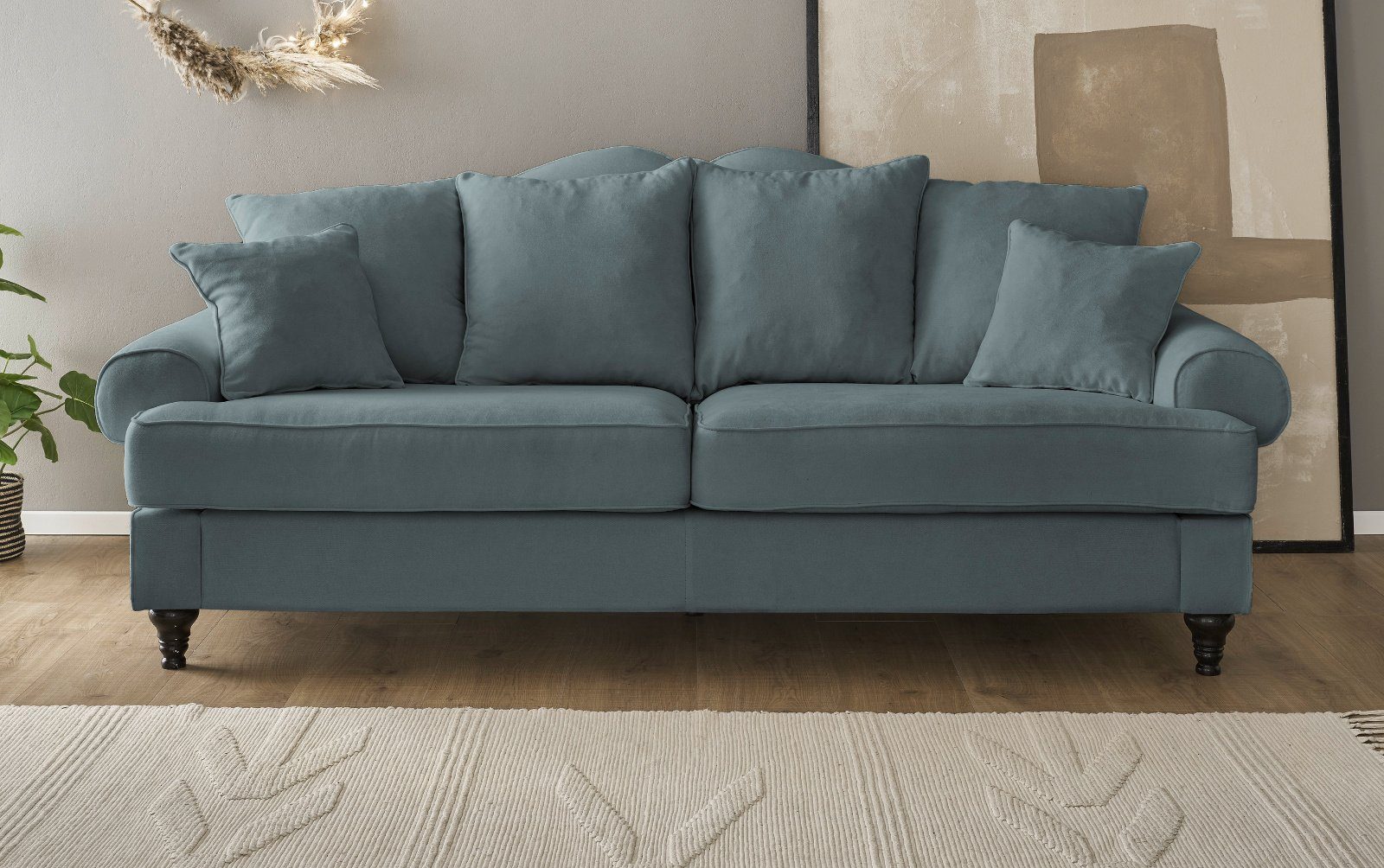 Furn.Design Sofa Adelina, Polsterung mit Wellenunterfederung und Federkern, Landhausstil
