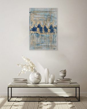 KUNSTLOFT Gemälde Hypnotic Turquoise 60x90 cm, Leinwandbild 100% HANDGEMALT Wandbild Wohnzimmer