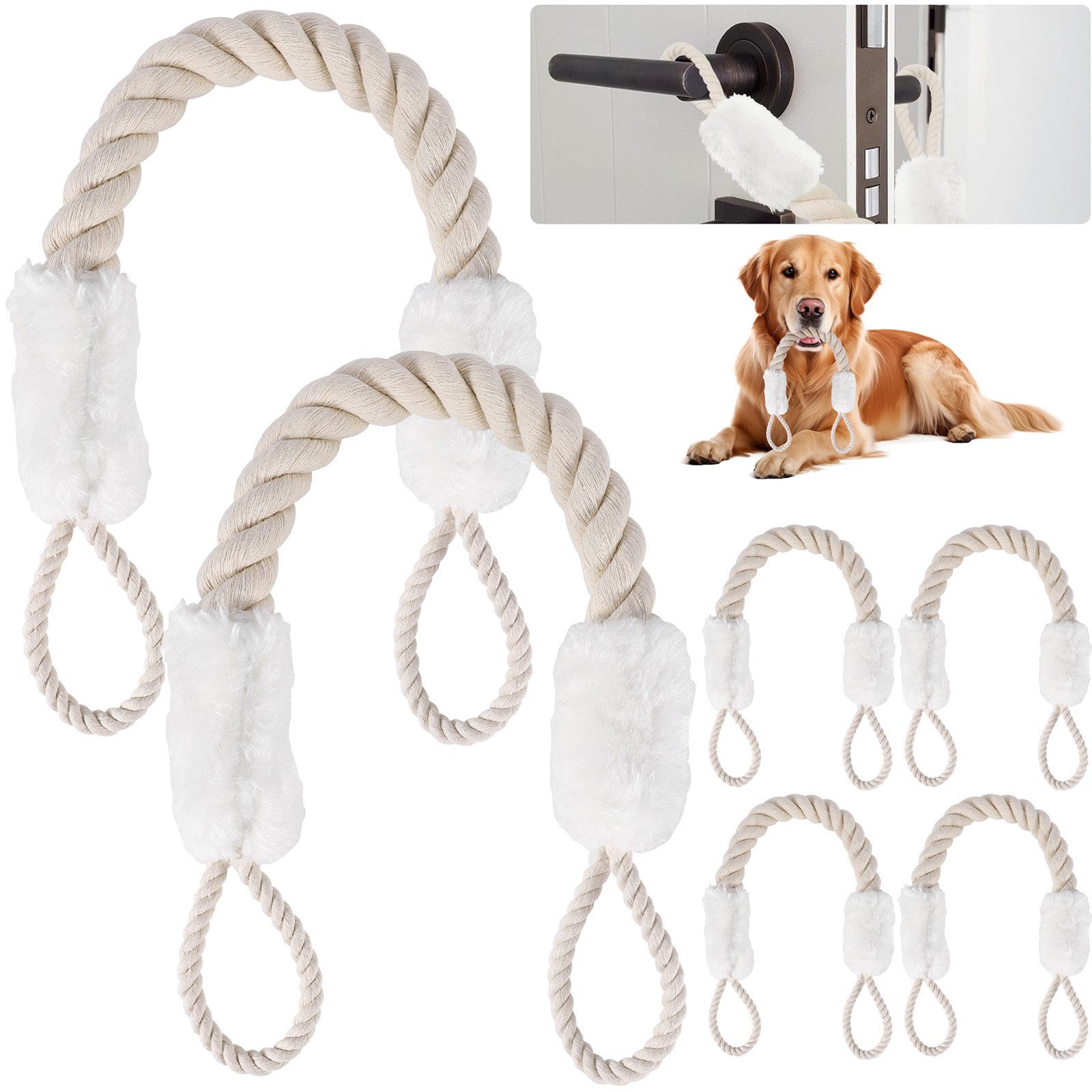 BlingBin Дверна пружина Baumwolle Türkordel Klemmschutz, Türklinken Stopper, Klemmschutz (6er Set, 6 St., 60cm Einklemmschutzleiste), Multifunktion Tütschnüre für Sicherheit Fingerschutz/Haustier/Kinder